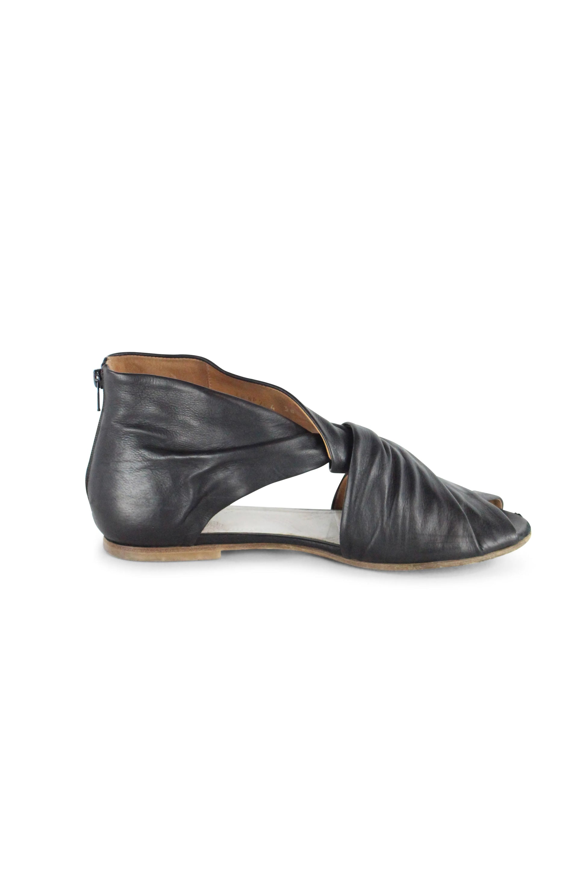 Black twist nappa sandals
