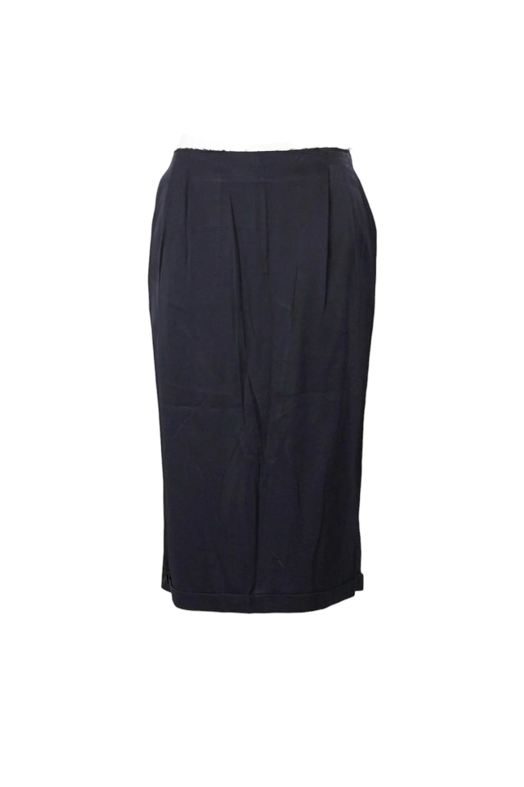 Navy Trouser-Illusion Midi Skirt