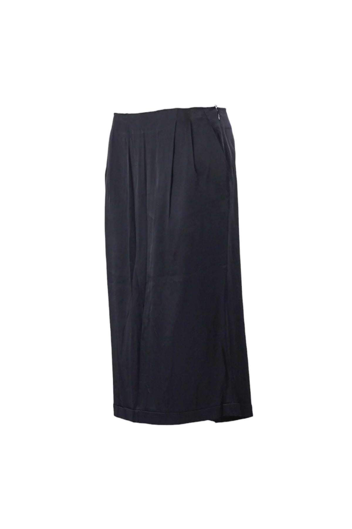 Navy Trouser-Illusion Midi Skirt