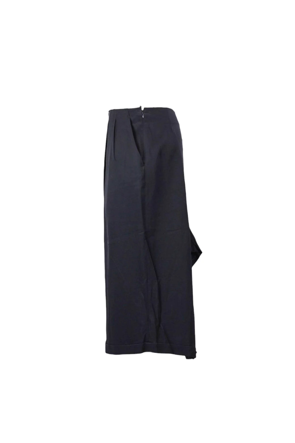 Navy Trouser-Illusion Midi Skirt