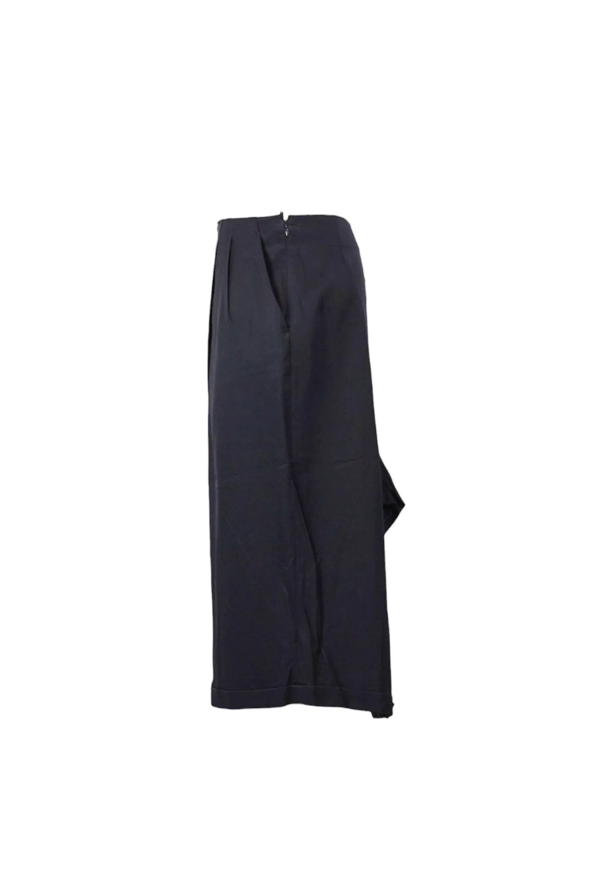 Navy Trouser-Illusion Midi Skirt