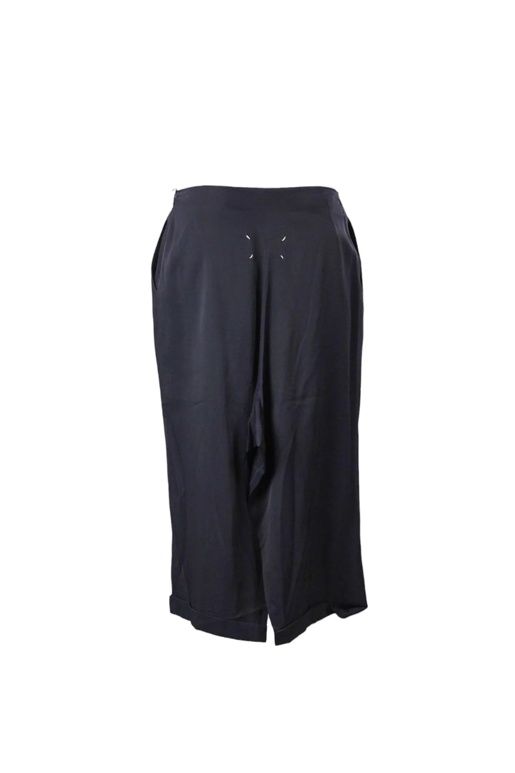 Navy Trouser-Illusion Midi Skirt