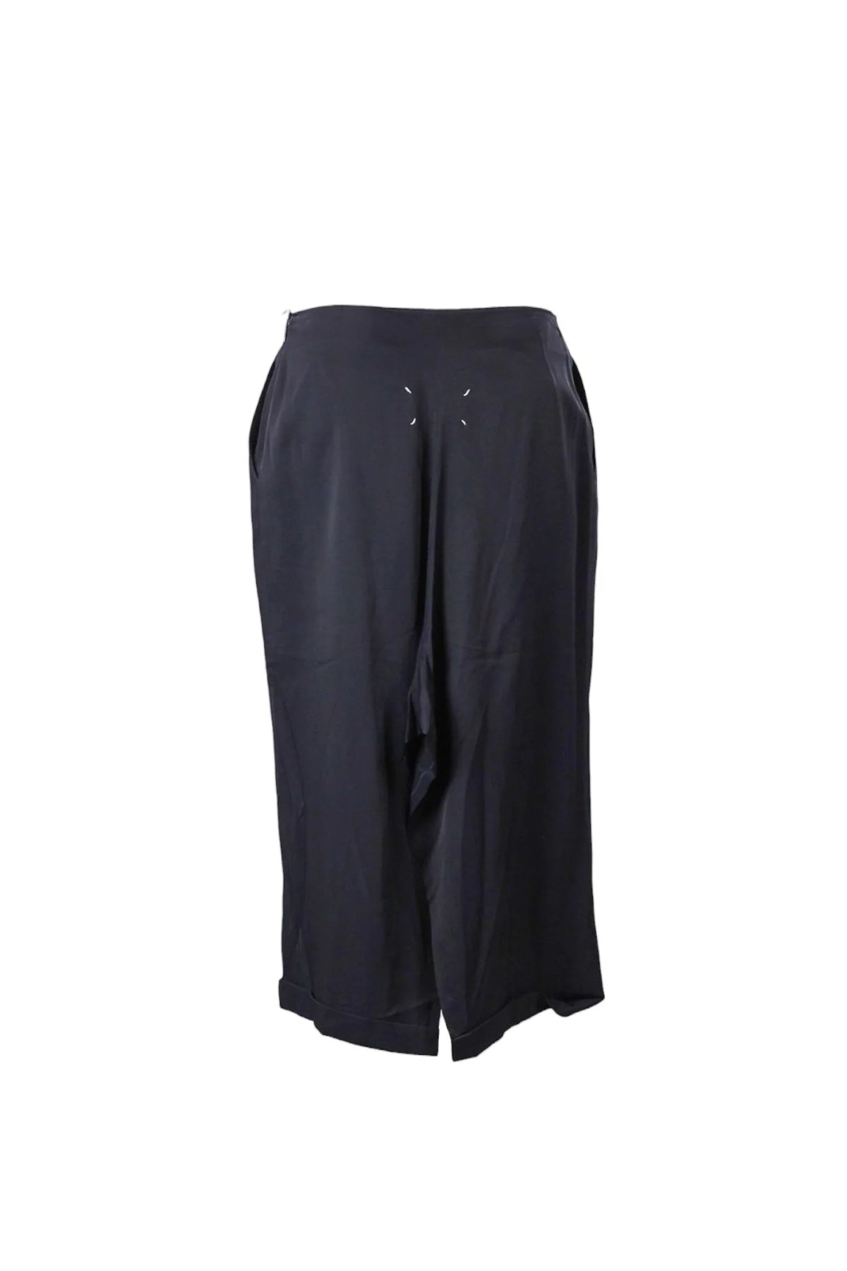 Navy Trouser-Illusion Midi Skirt