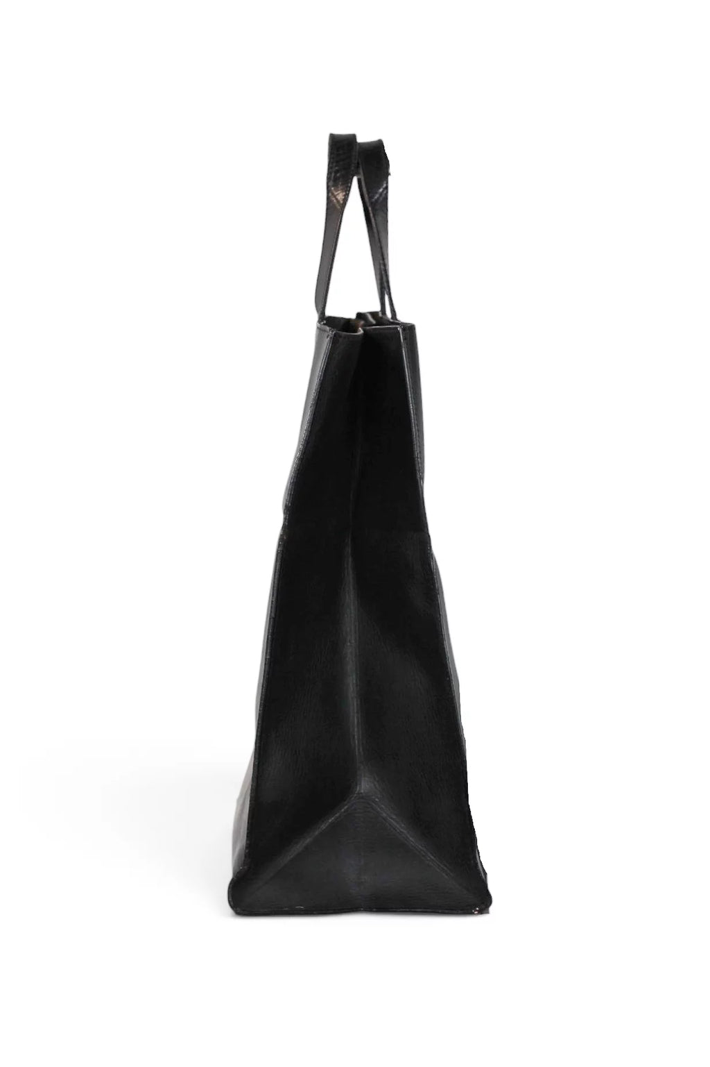 Foldable Tote Bag in Black Calfskin