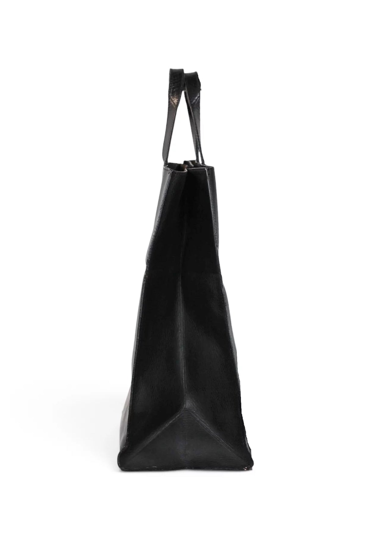 Foldable Tote Bag in Black Calfskin