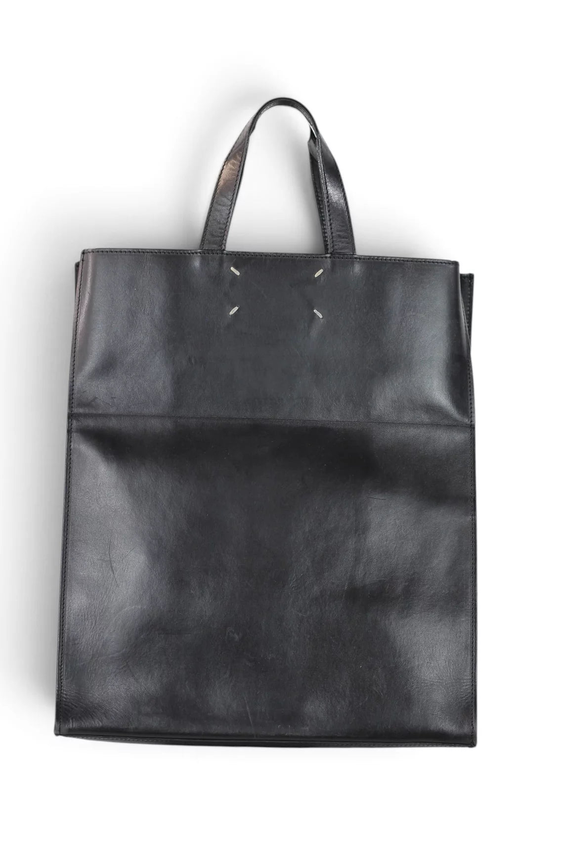 Foldable Tote Bag in Black Calfskin