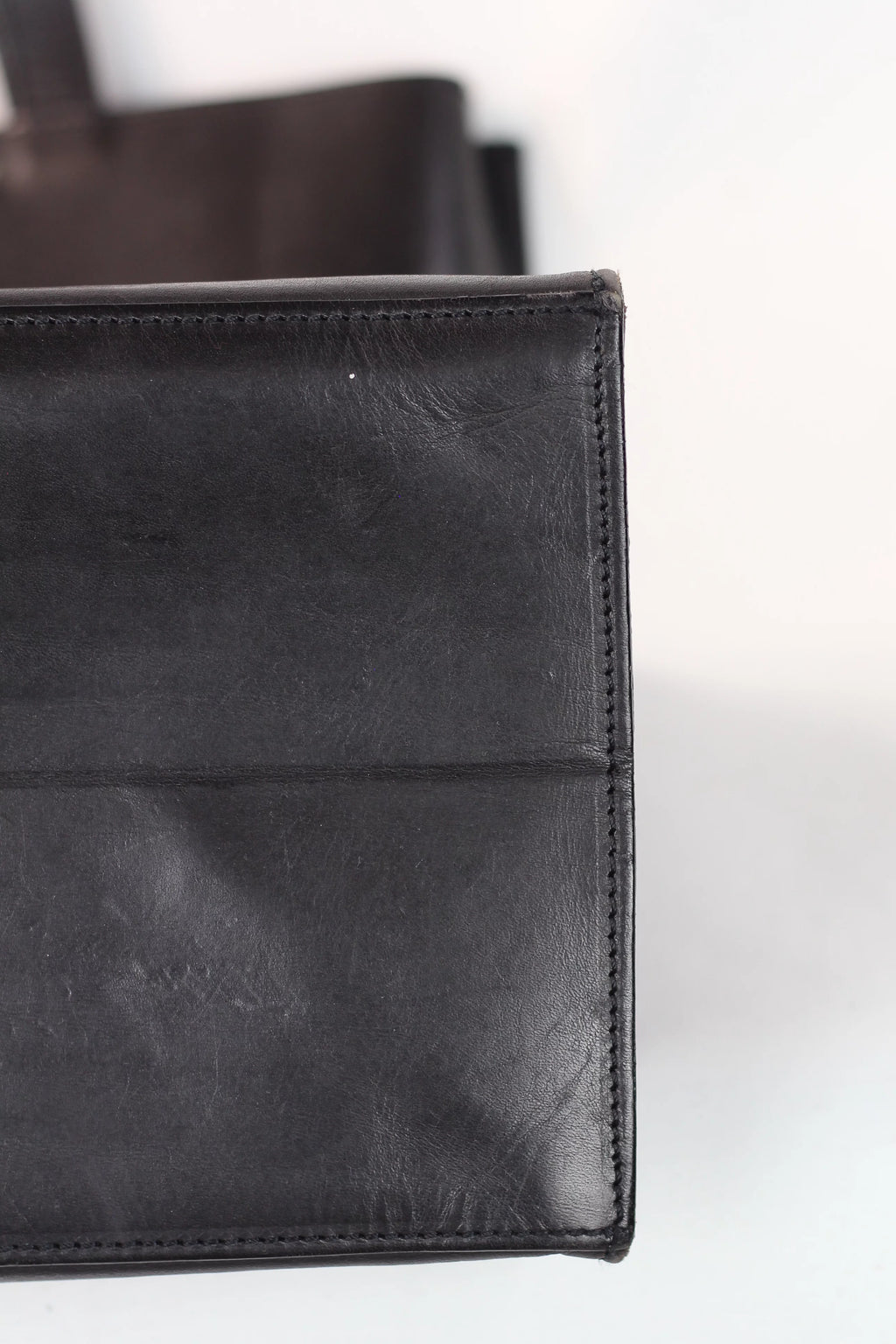 Foldable Tote Bag in Black Calfskin