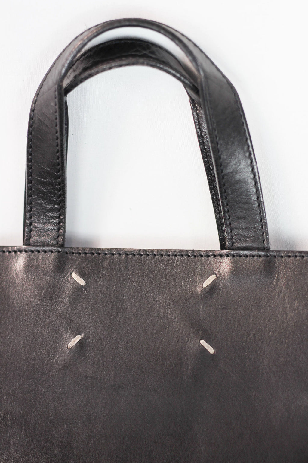 Foldable Tote Bag in Black Calfskin