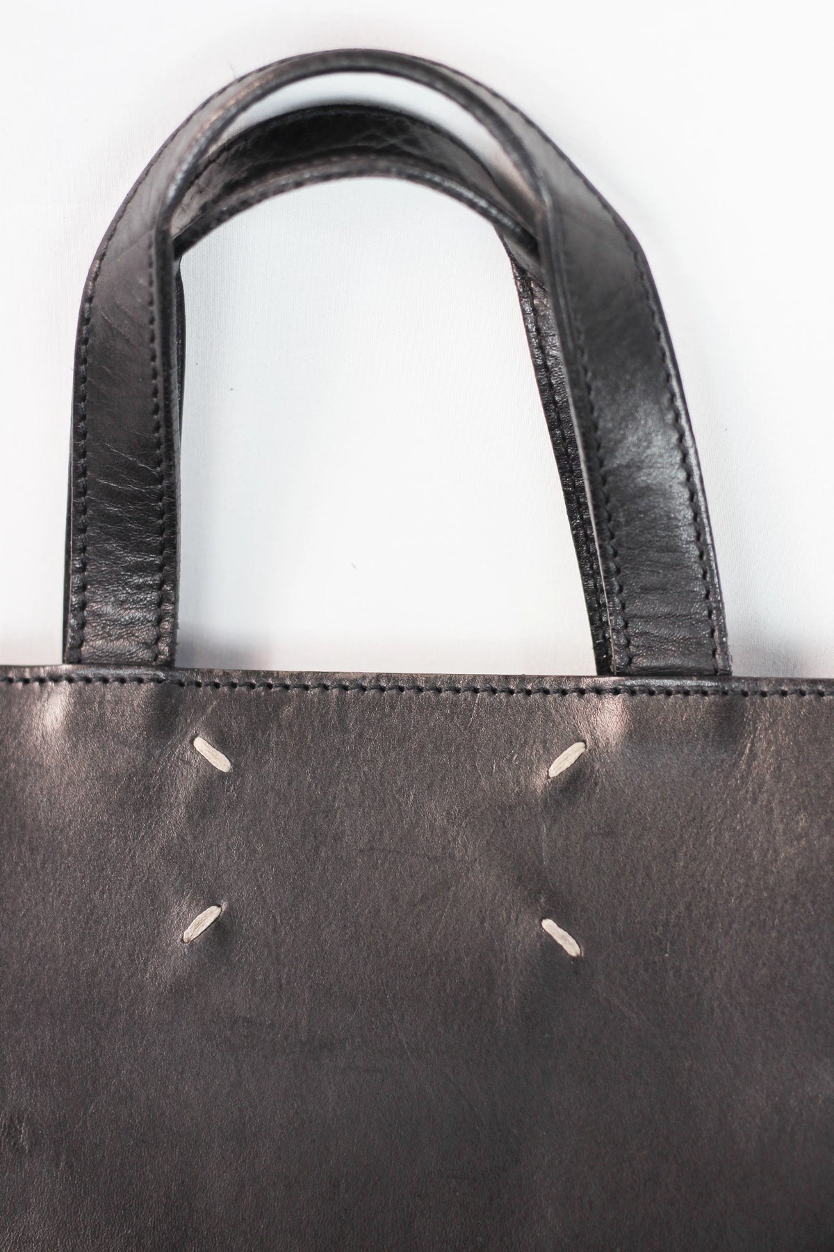 Foldable Tote Bag in Black Calfskin