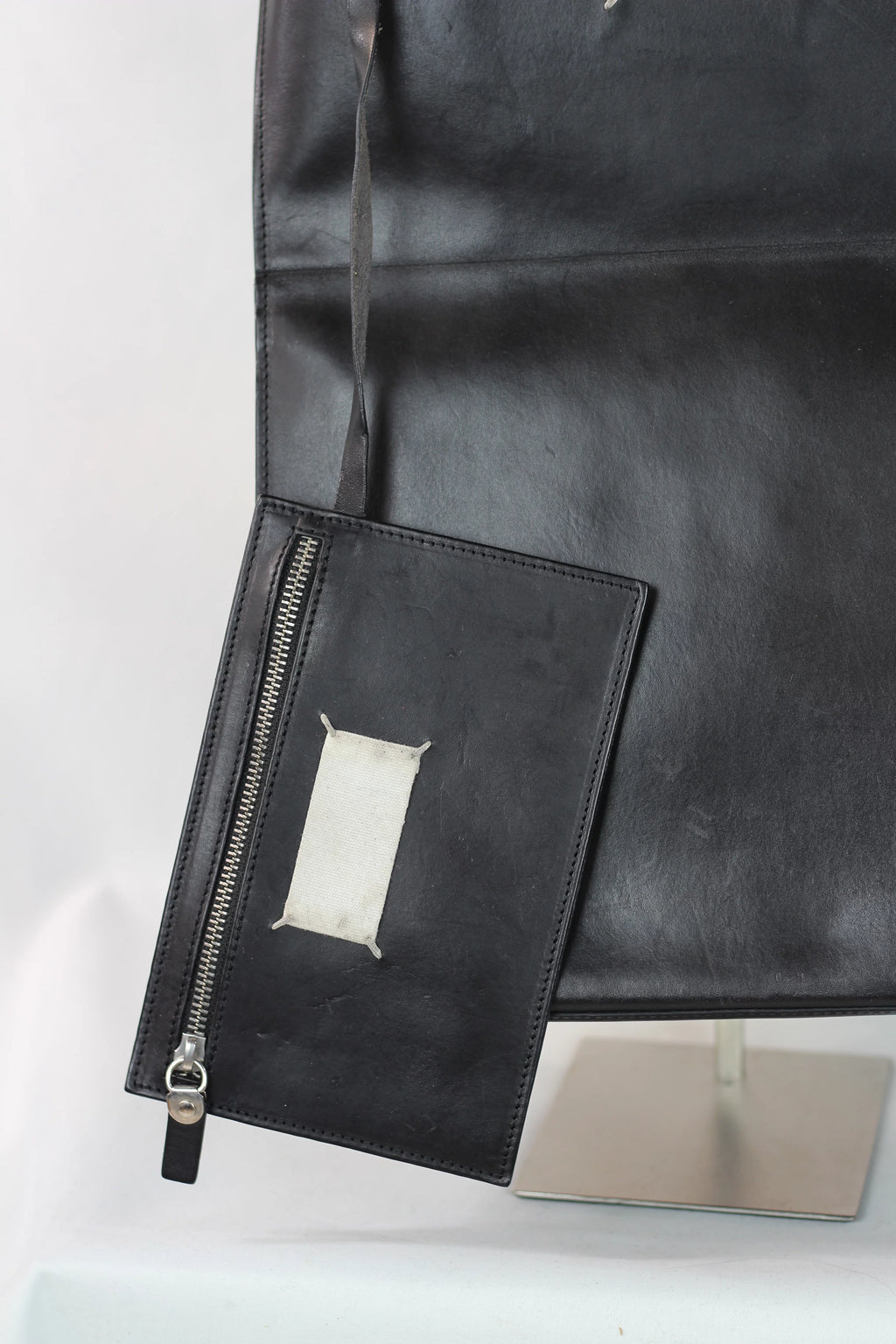 Foldable Tote Bag in Black Calfskin