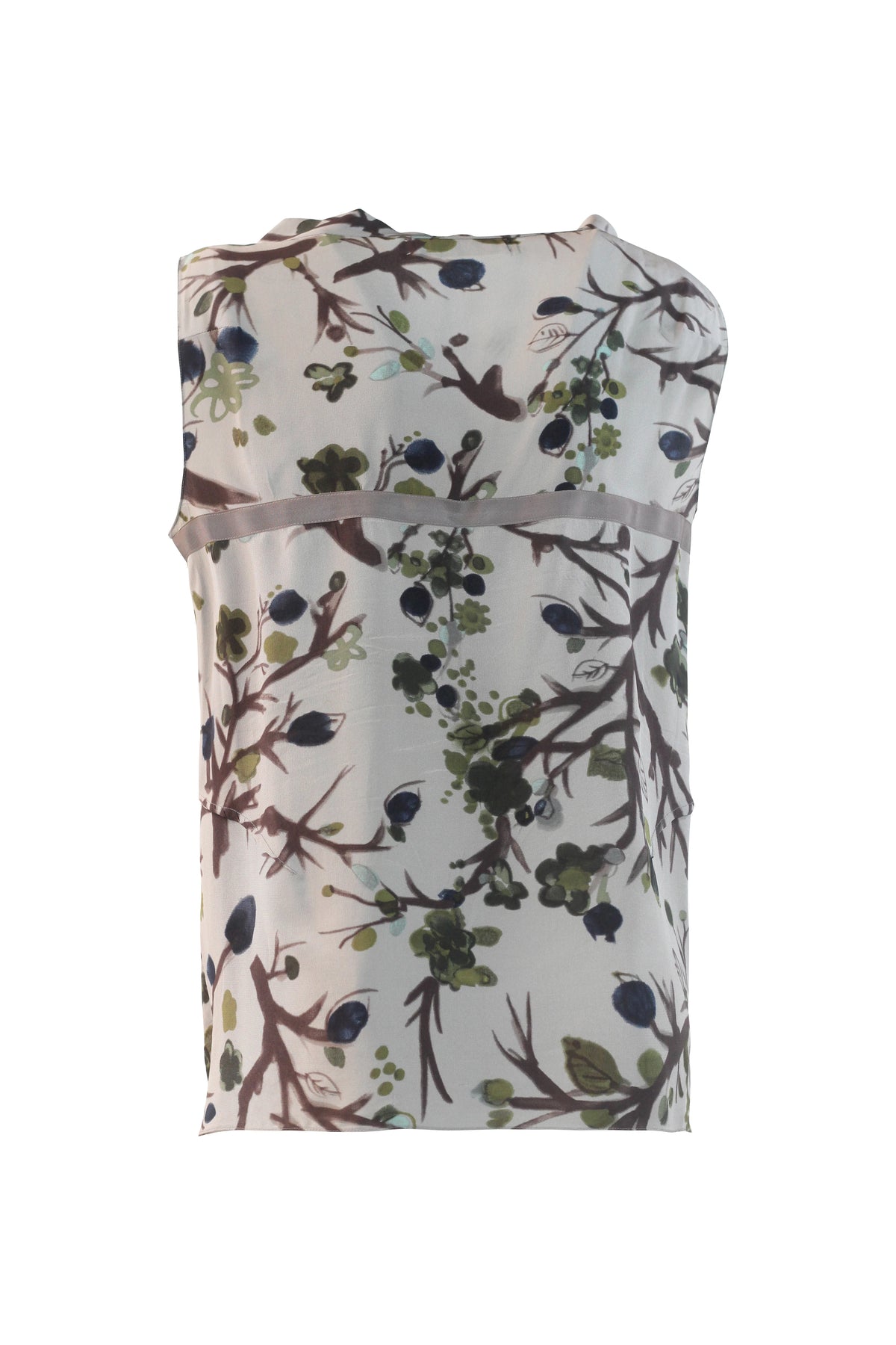 Botanical Print Sleeveless Blouse