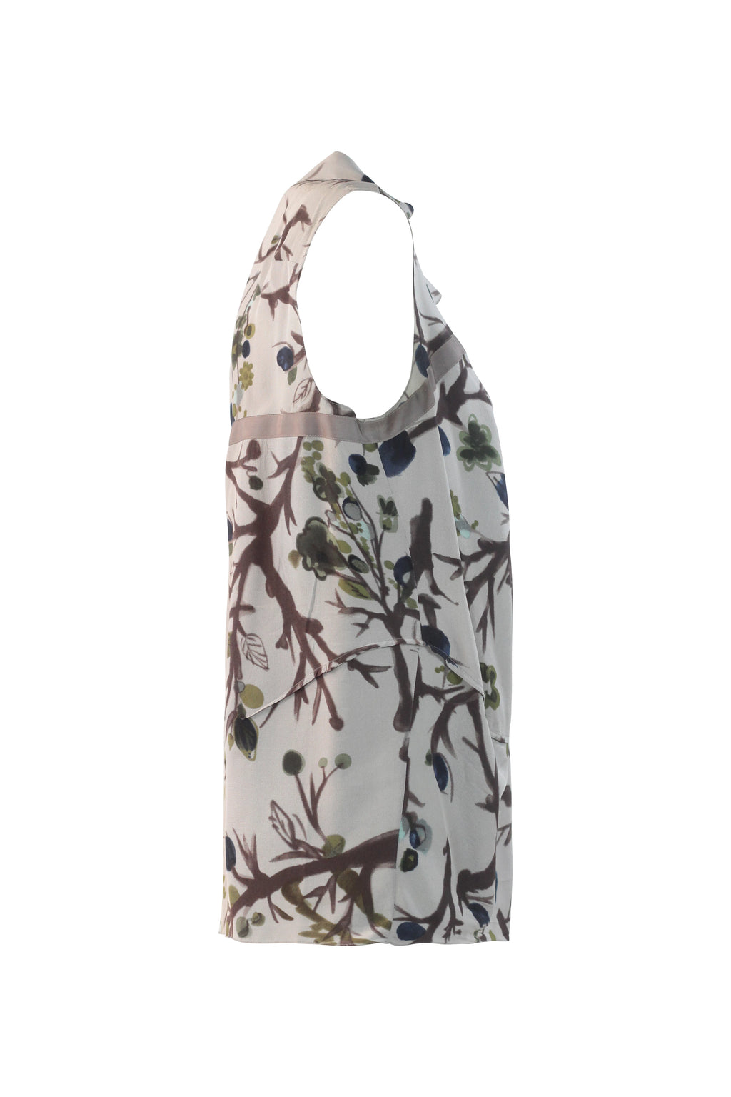 Botanical Print Sleeveless Blouse
