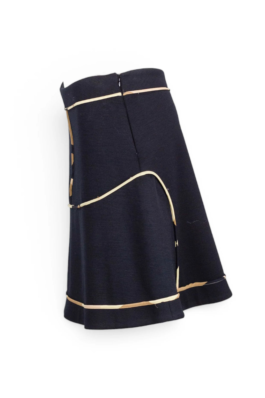 Trapeze Skirt with Contrast Tubing Detail