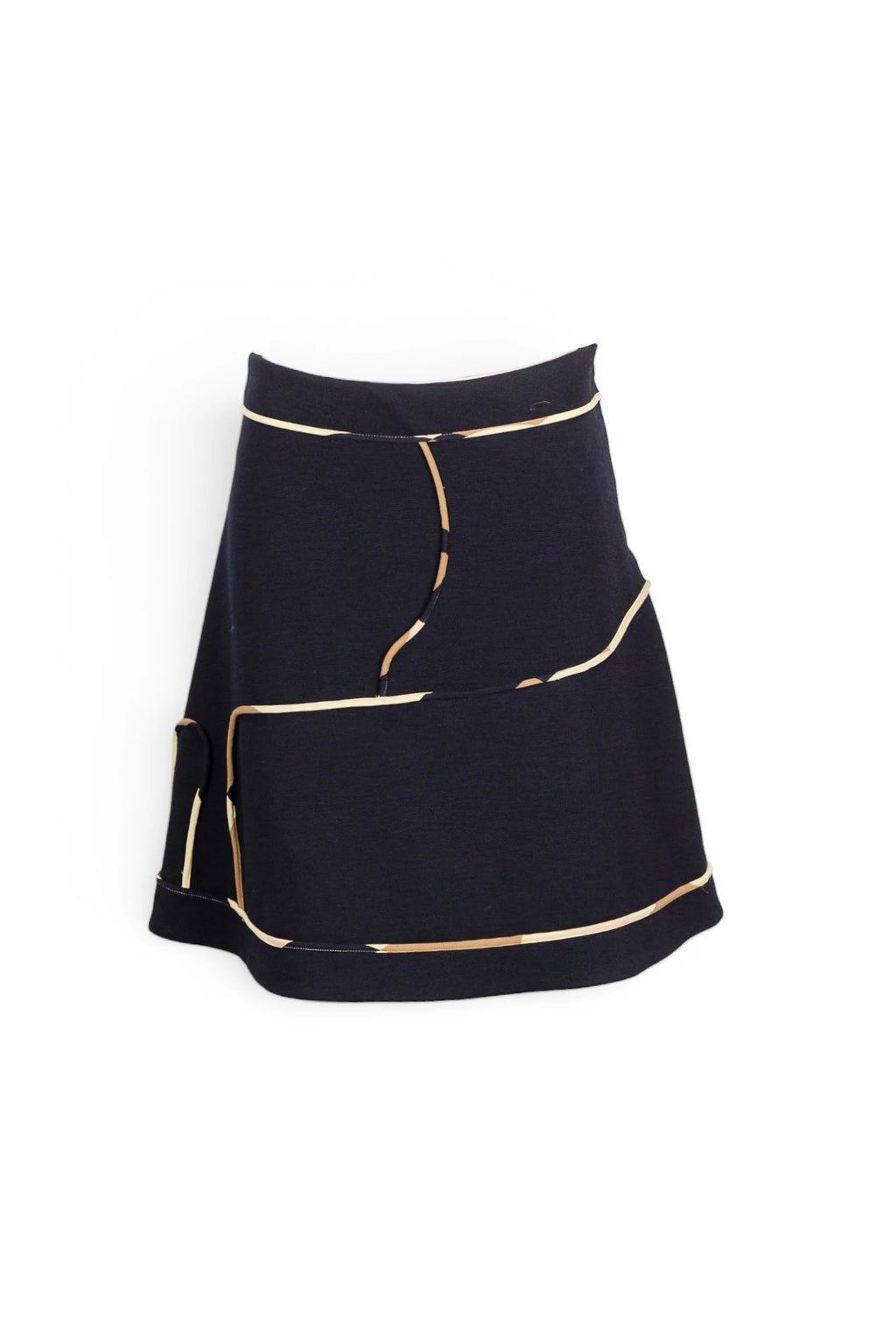 Trapeze Skirt with Contrast Tubing Detail