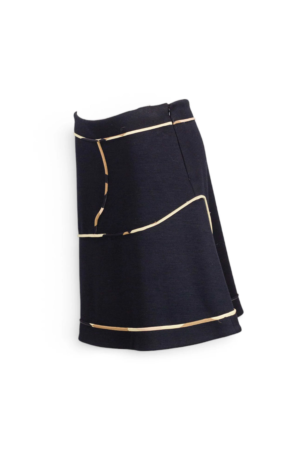 Trapeze Skirt with Contrast Tubing Detail