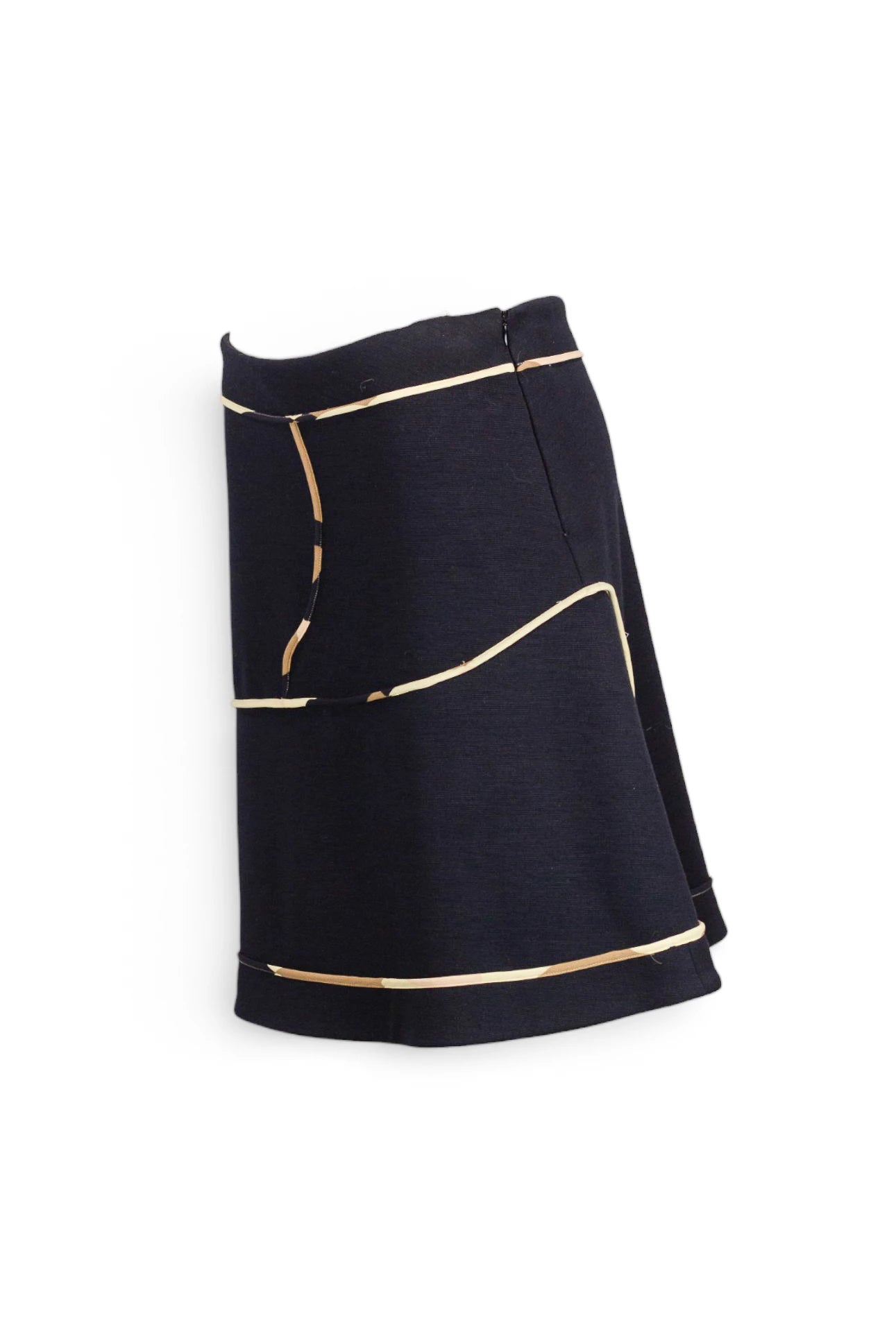 Trapeze Skirt with Contrast Tubing Detail