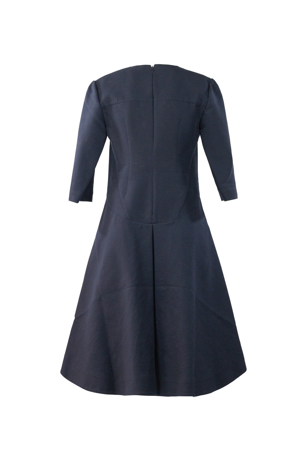 Navy A-Line Midi Dress