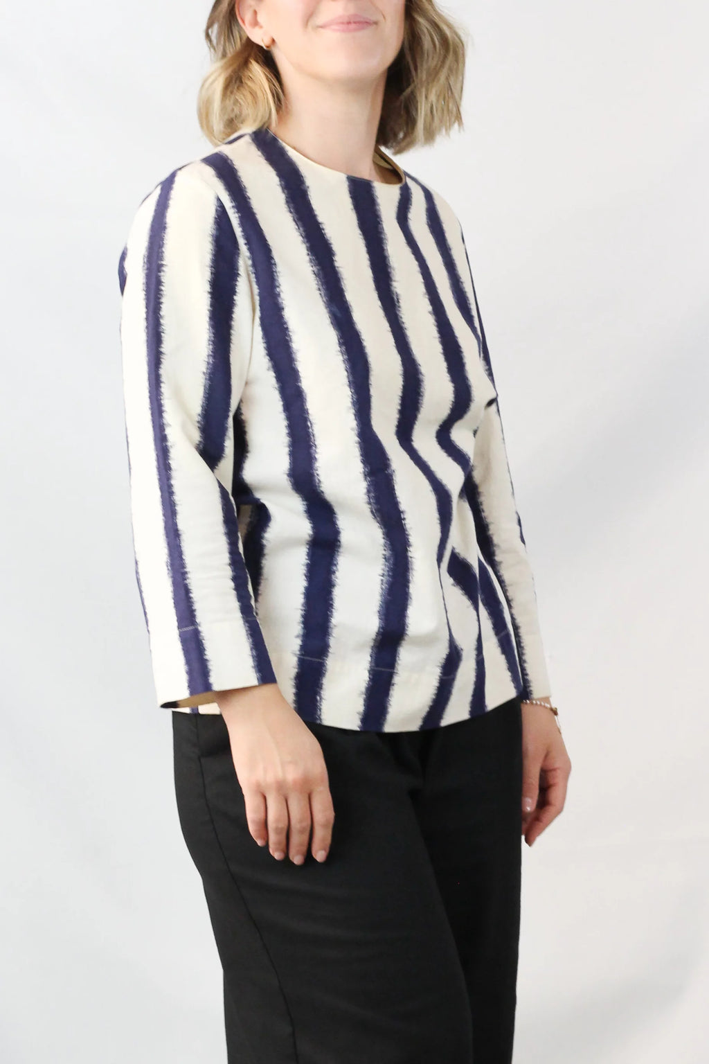 Ikat Stripe Cotton Top