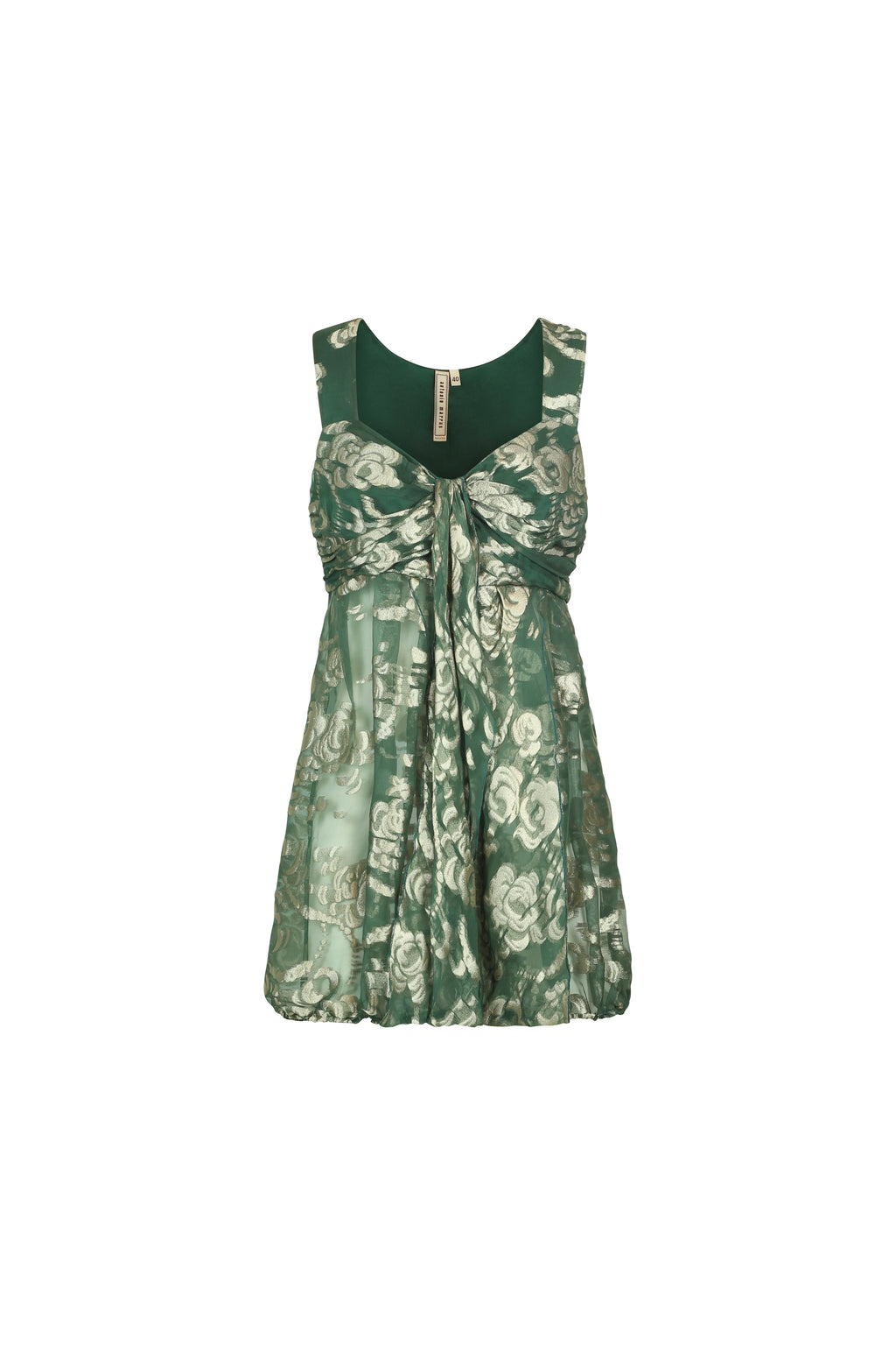 Green and Gold Lurex Sleeveless Top