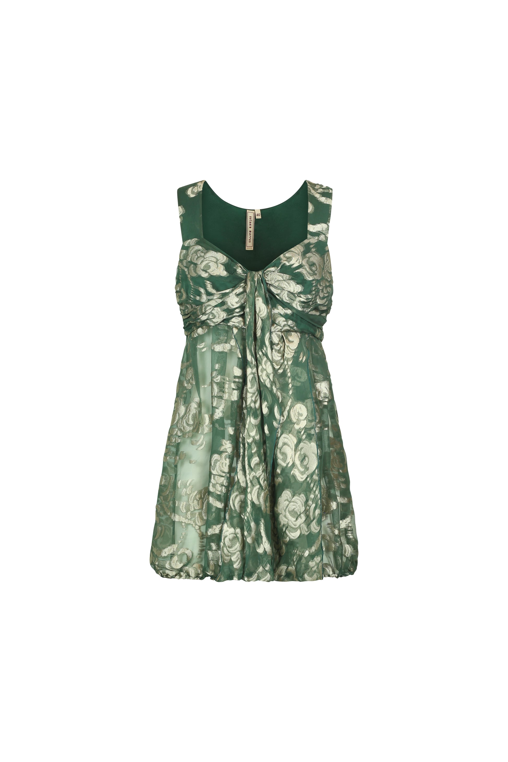 Green and Gold Lurex Sleeveless Top