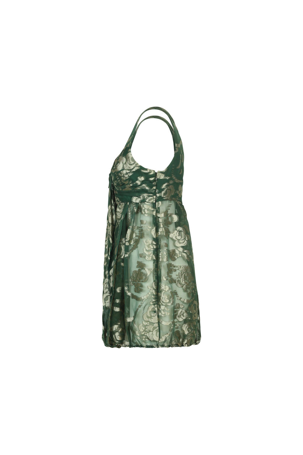 Green and Gold Lurex Sleeveless Top