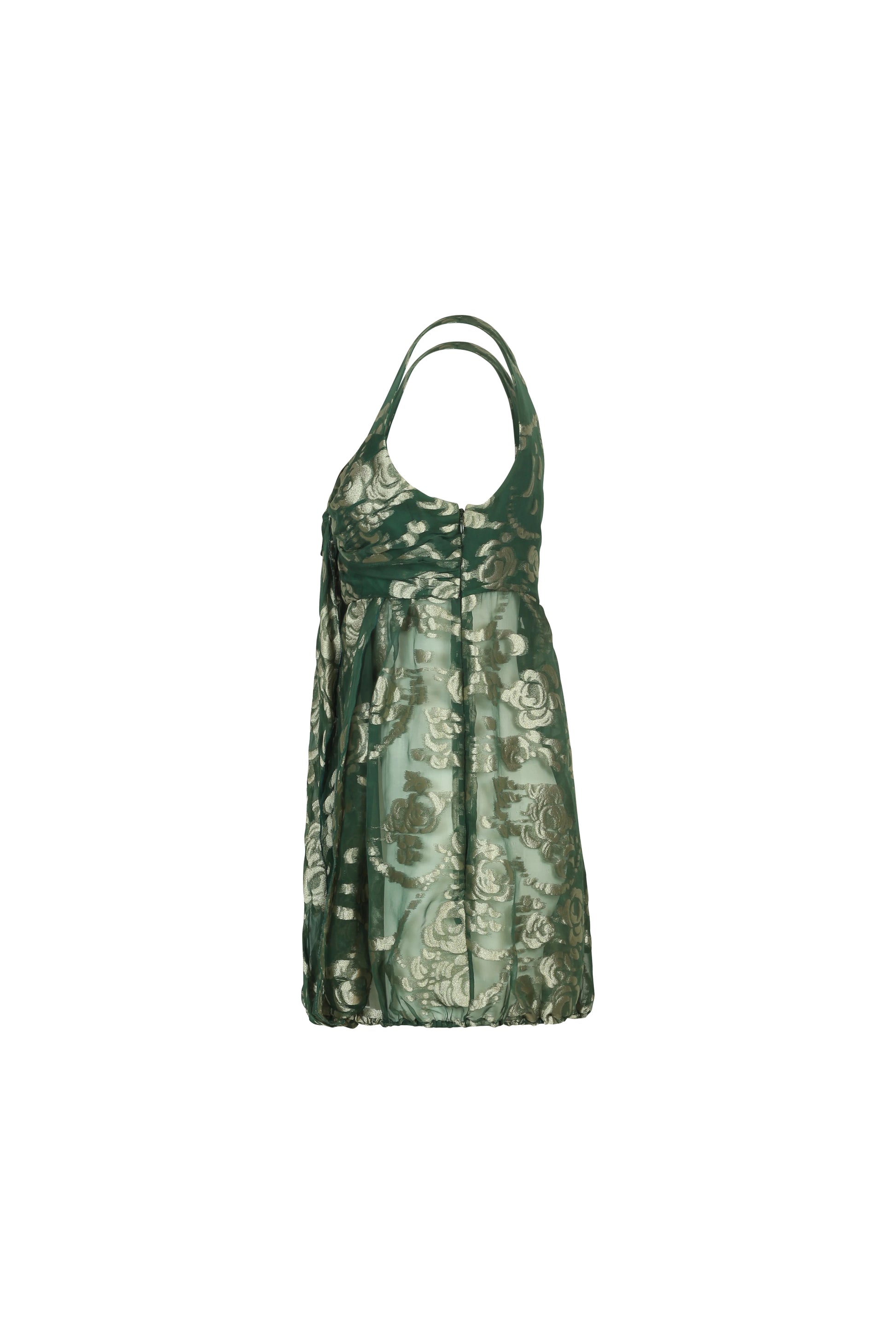 Green and Gold Lurex Sleeveless Top