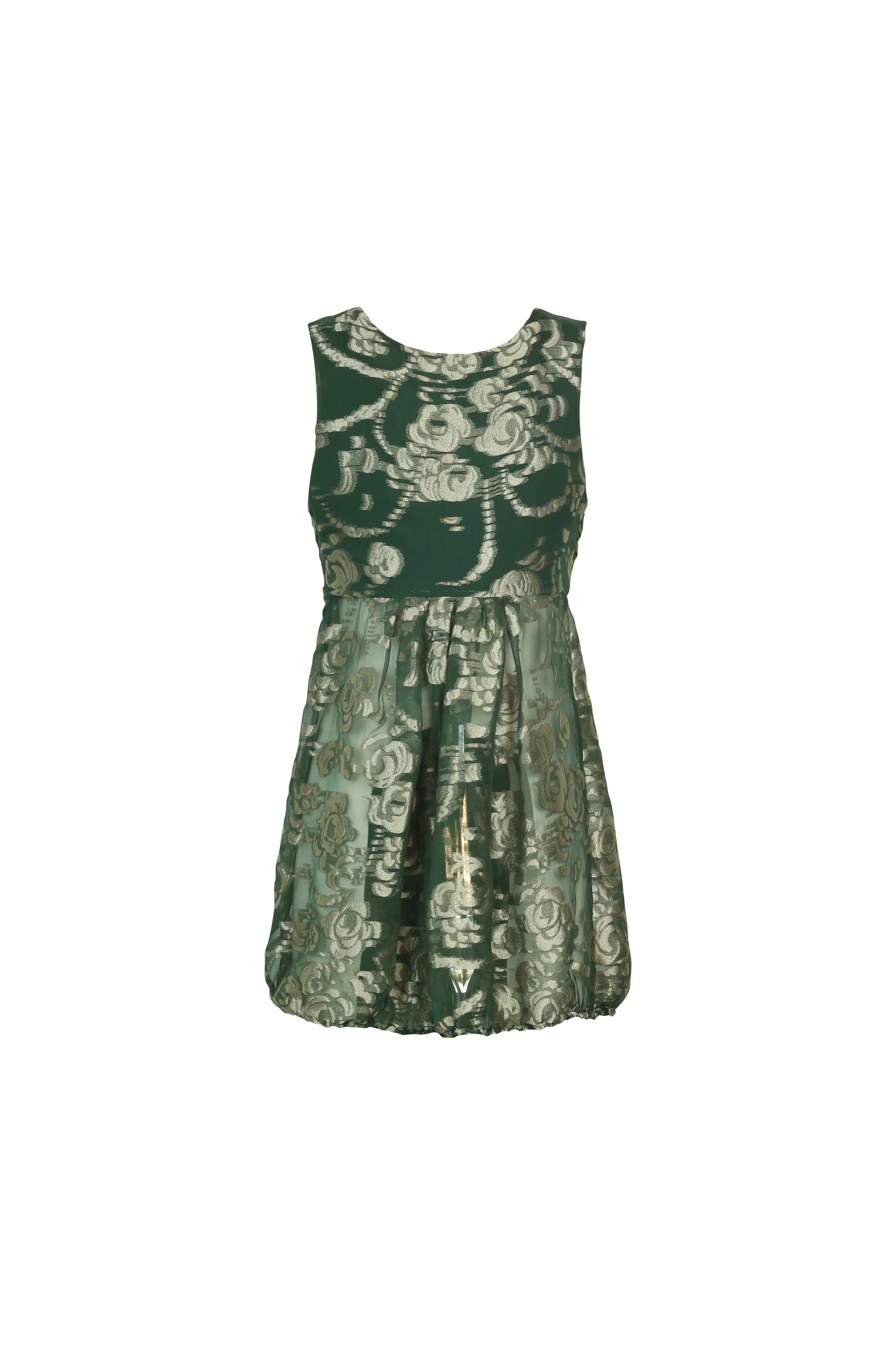 Green and Gold Lurex Sleeveless Top