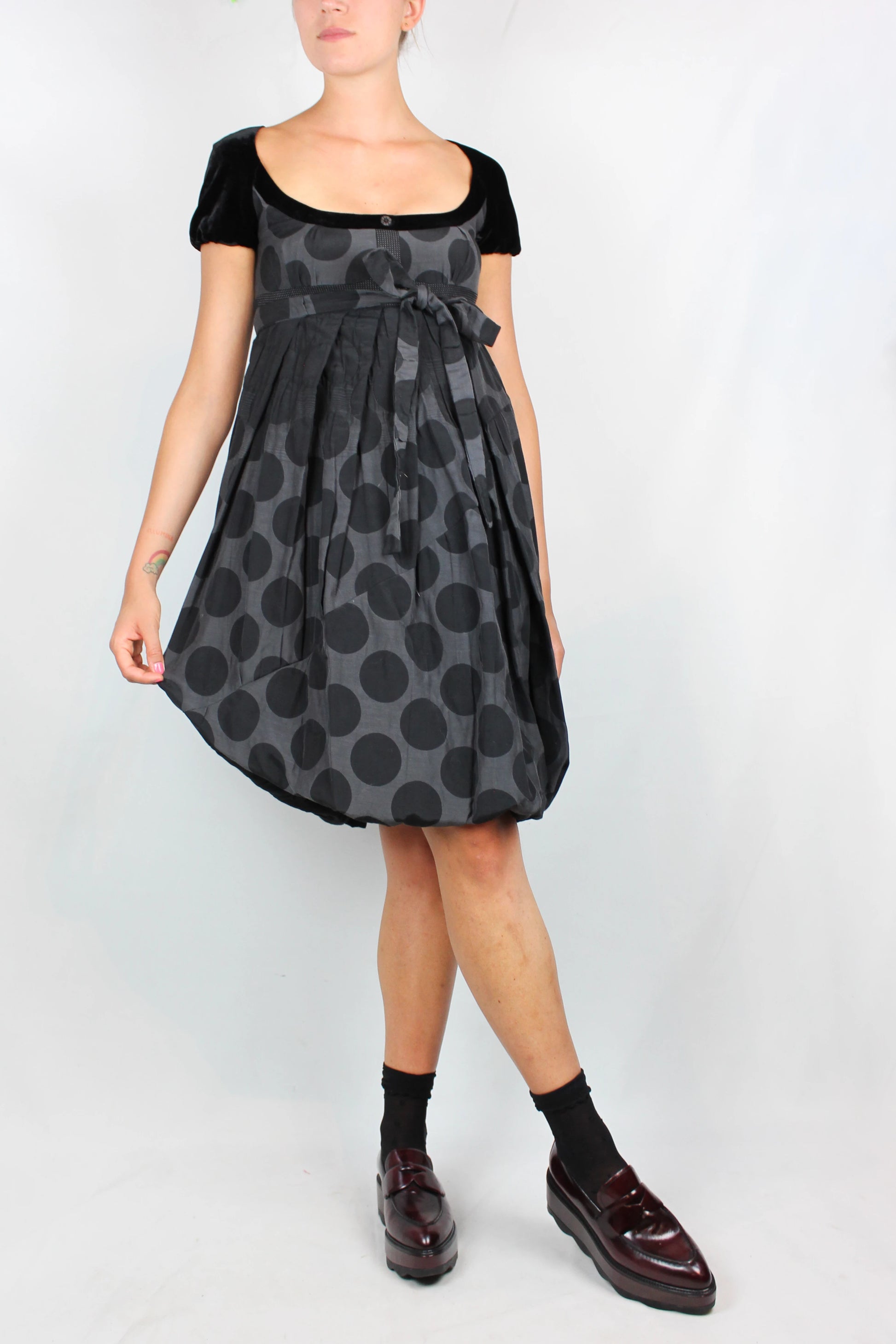 Pois empire cut dress