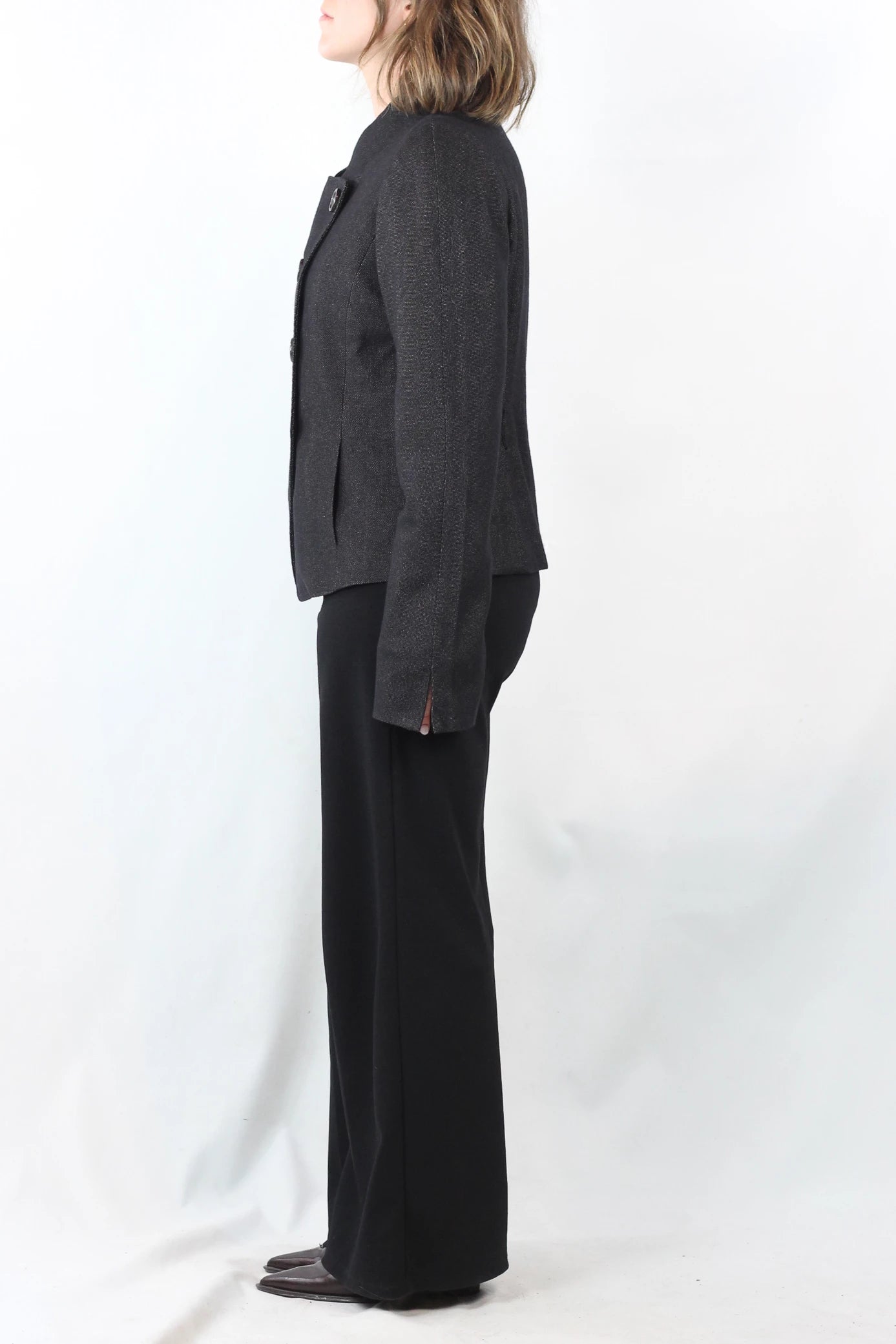 Dark Grey Wool Piqué Jacket