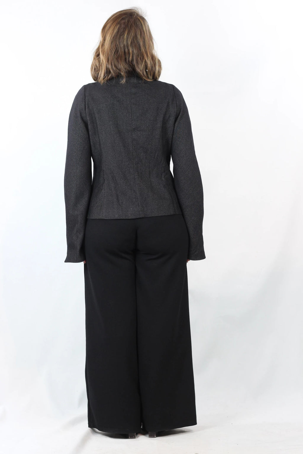 Dark Grey Wool Piqué Jacket