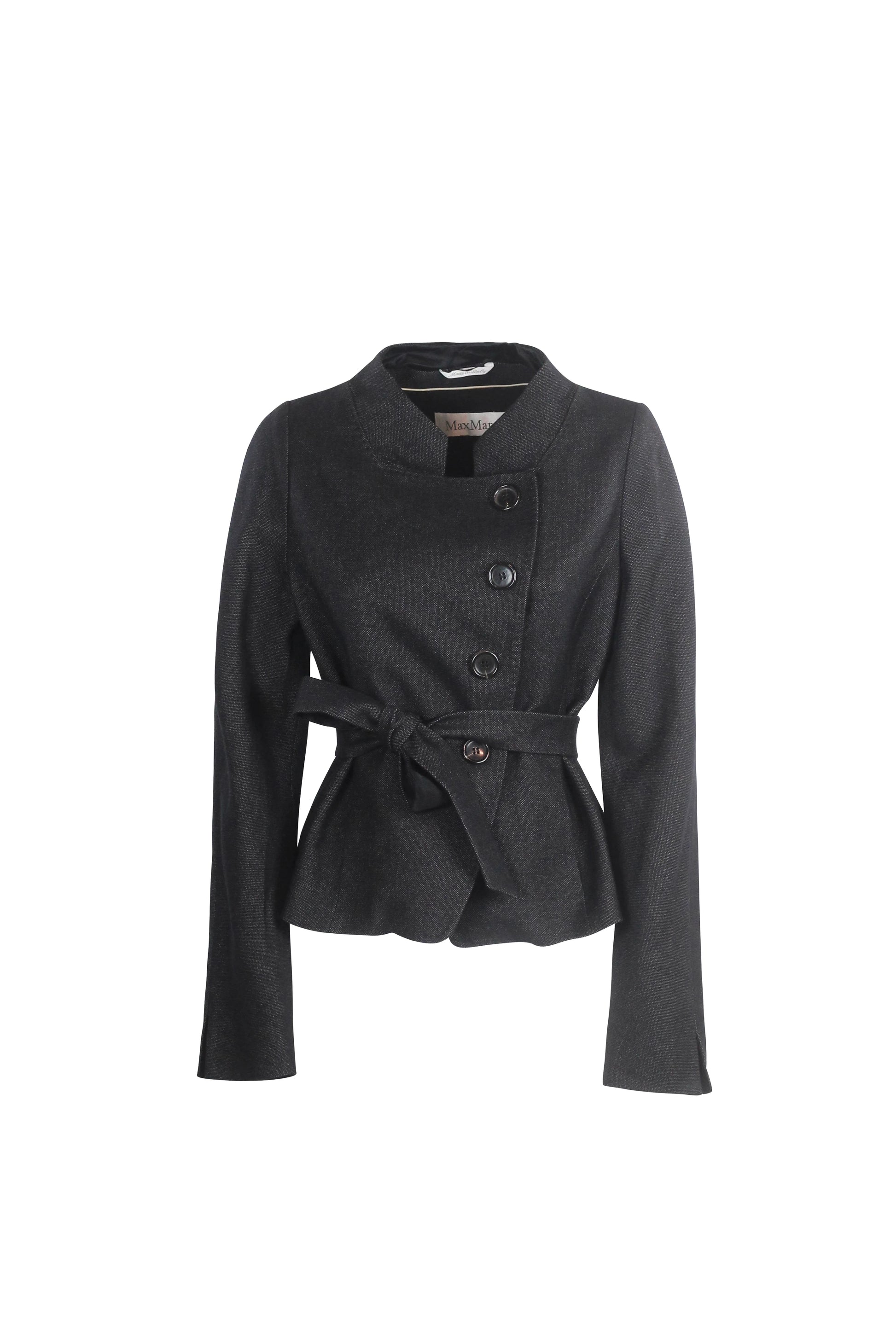 Dark Grey Wool Piqué Jacket