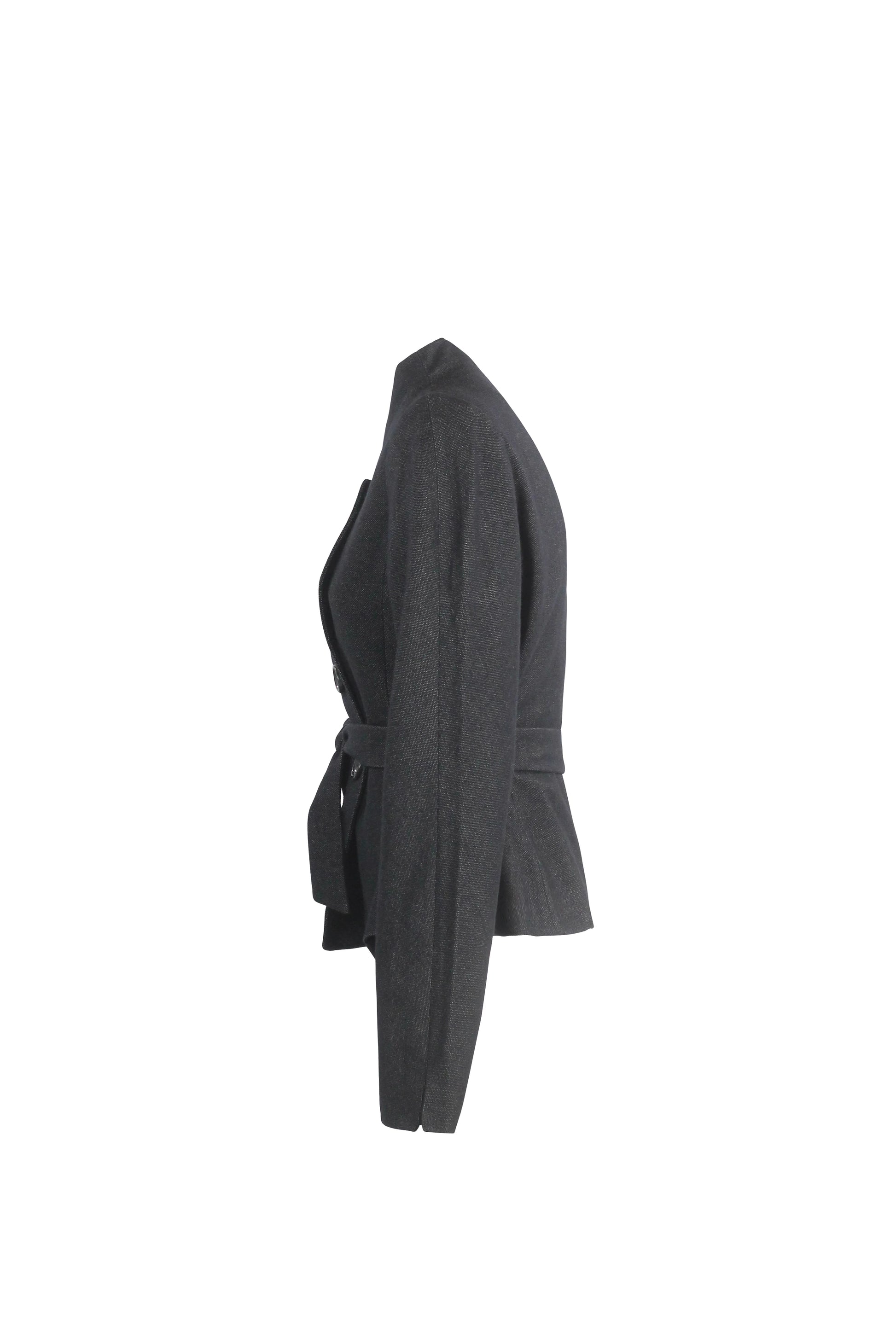 Dark Grey Wool Piqué Jacket