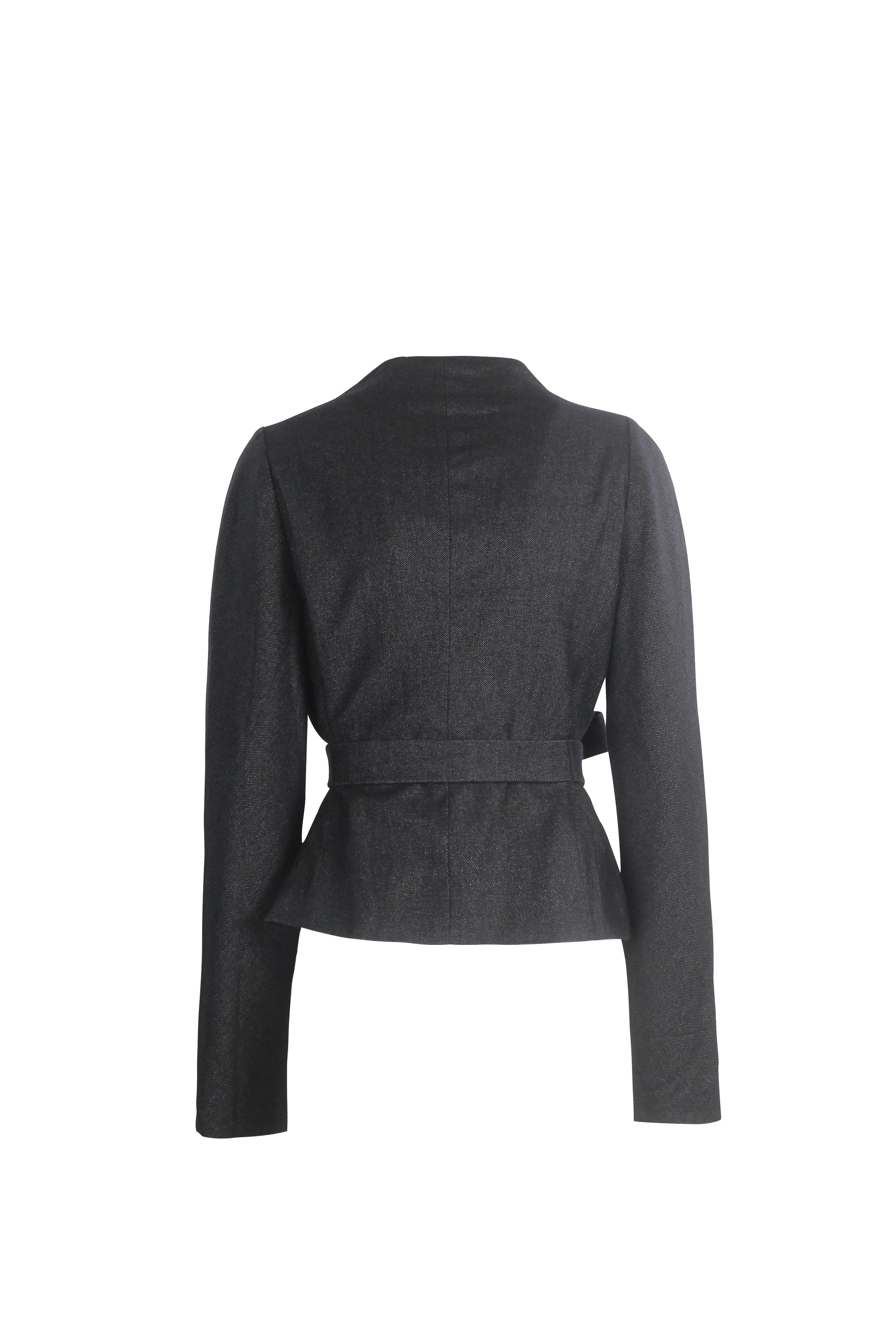 Dark Grey Wool Piqué Jacket