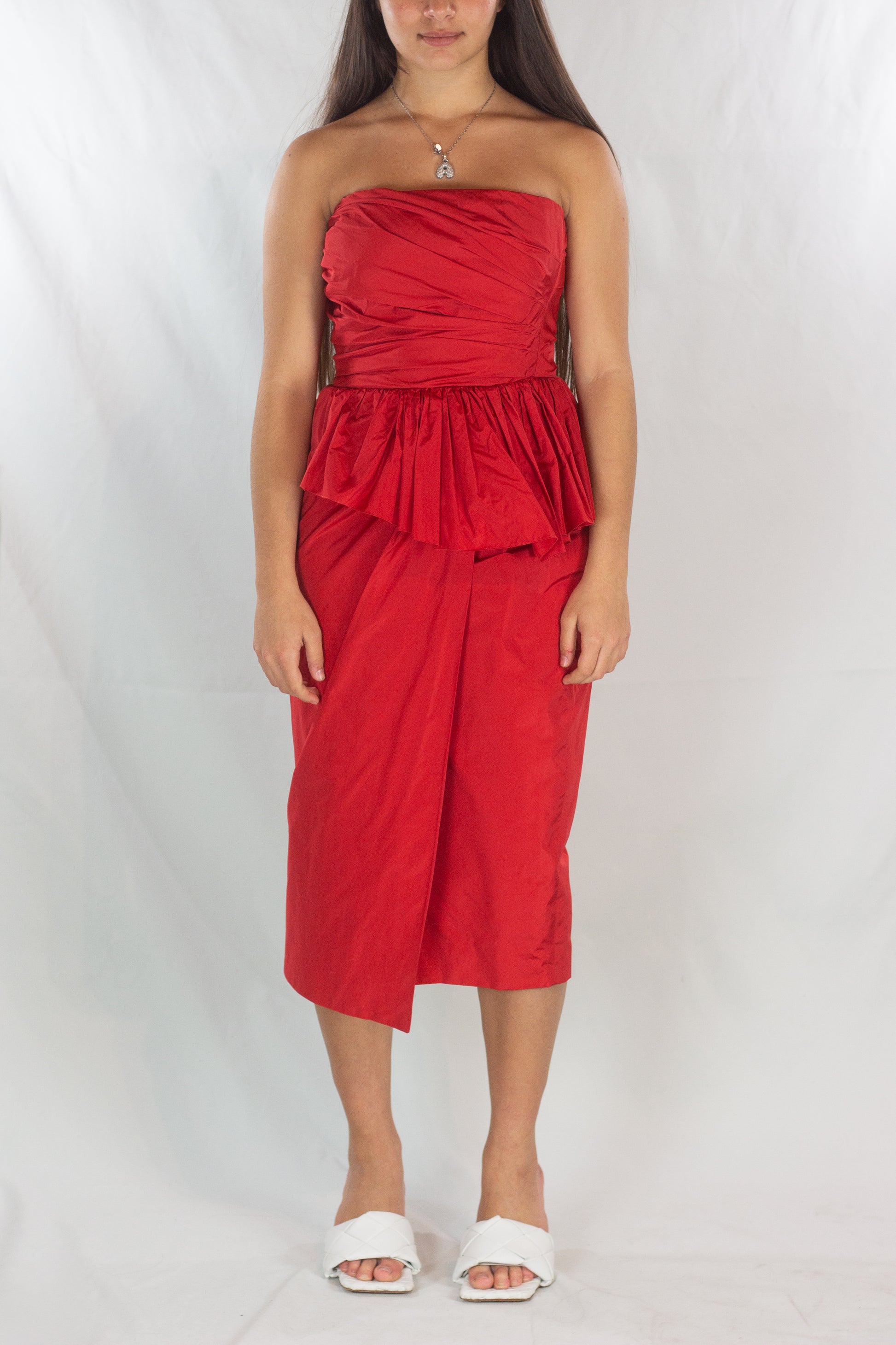 Strapless Asymmetric Evening Dress PreFall2020