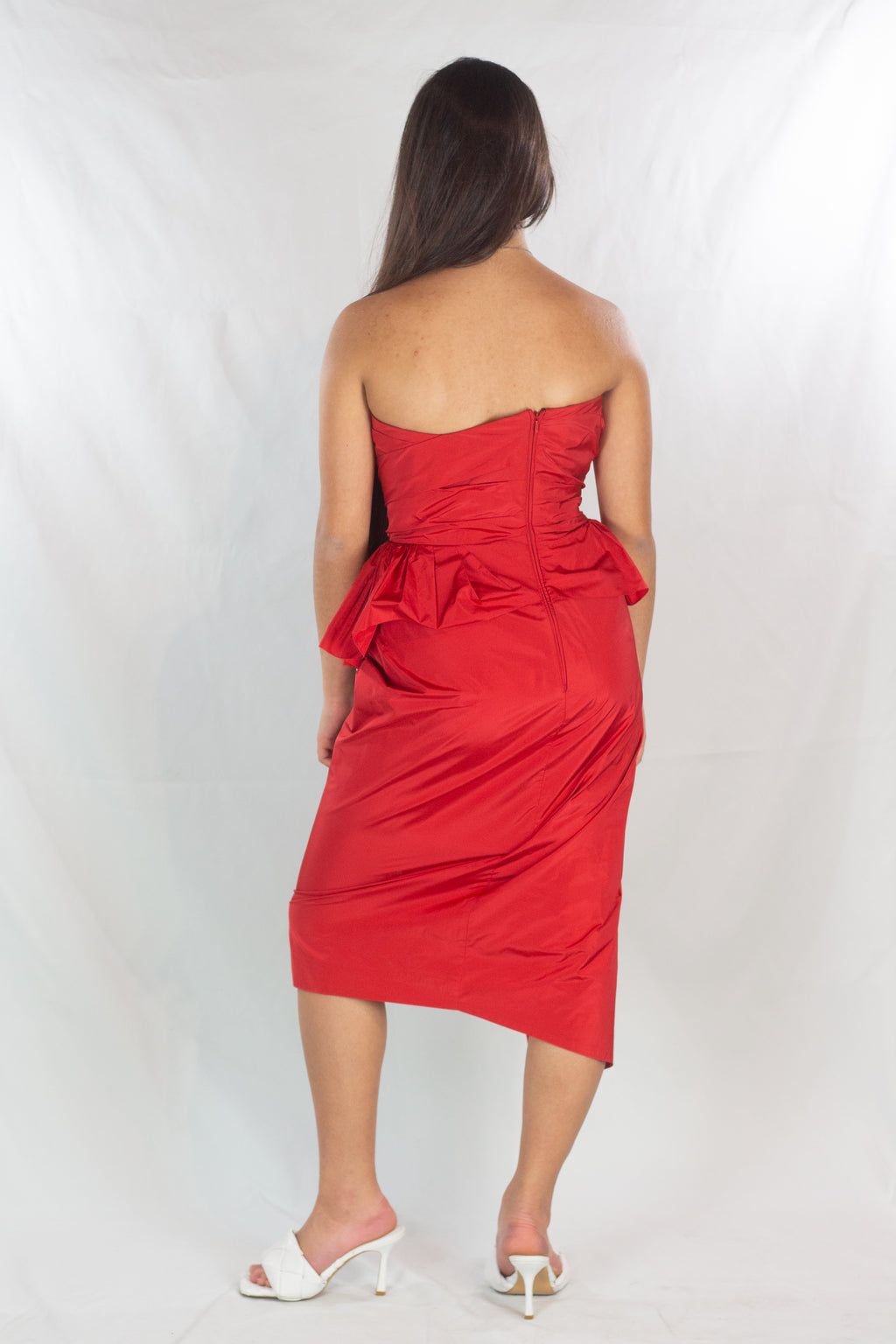 Strapless Asymmetric Evening Dress PreFall2020