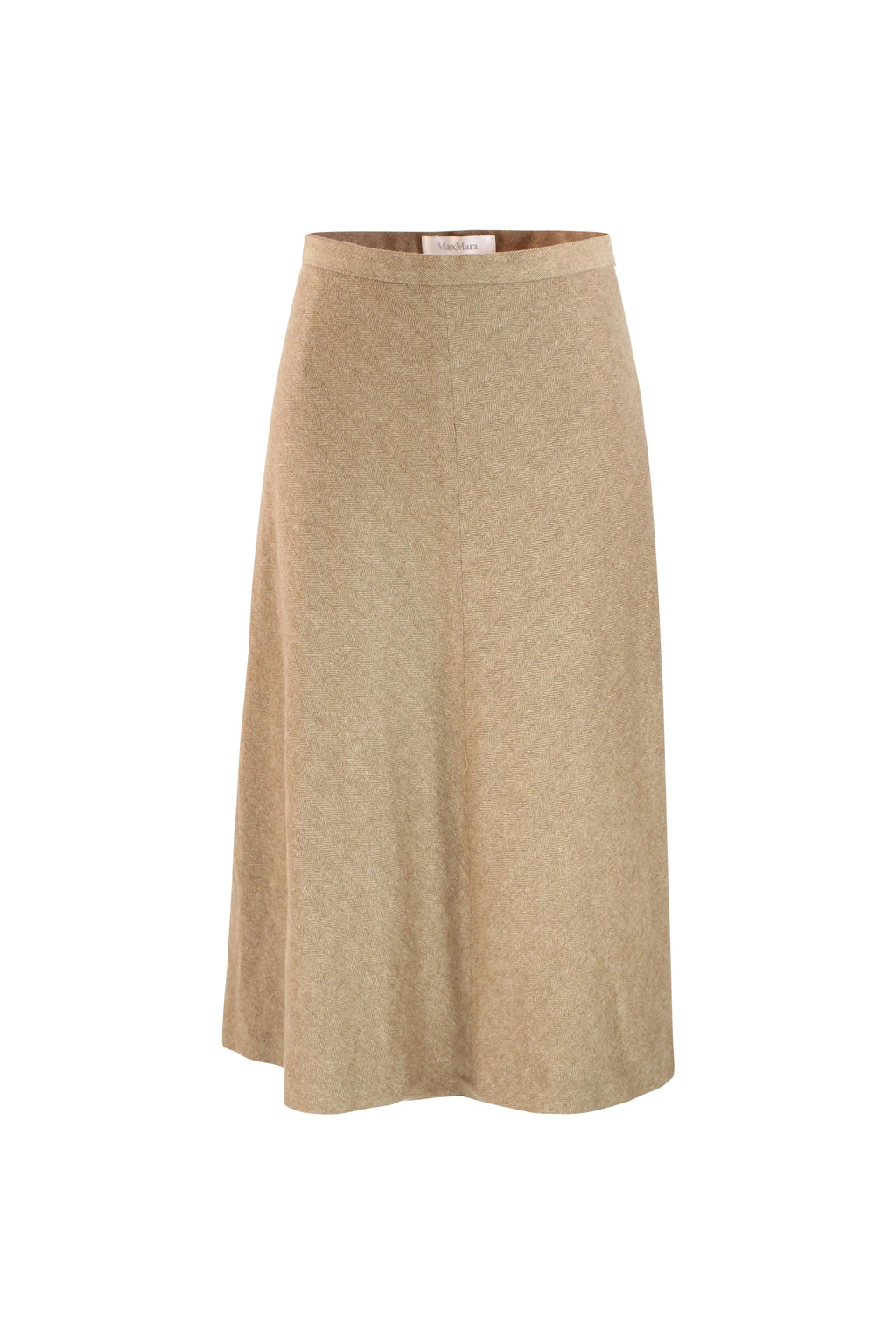 Beige Angora Blend Full Skirt