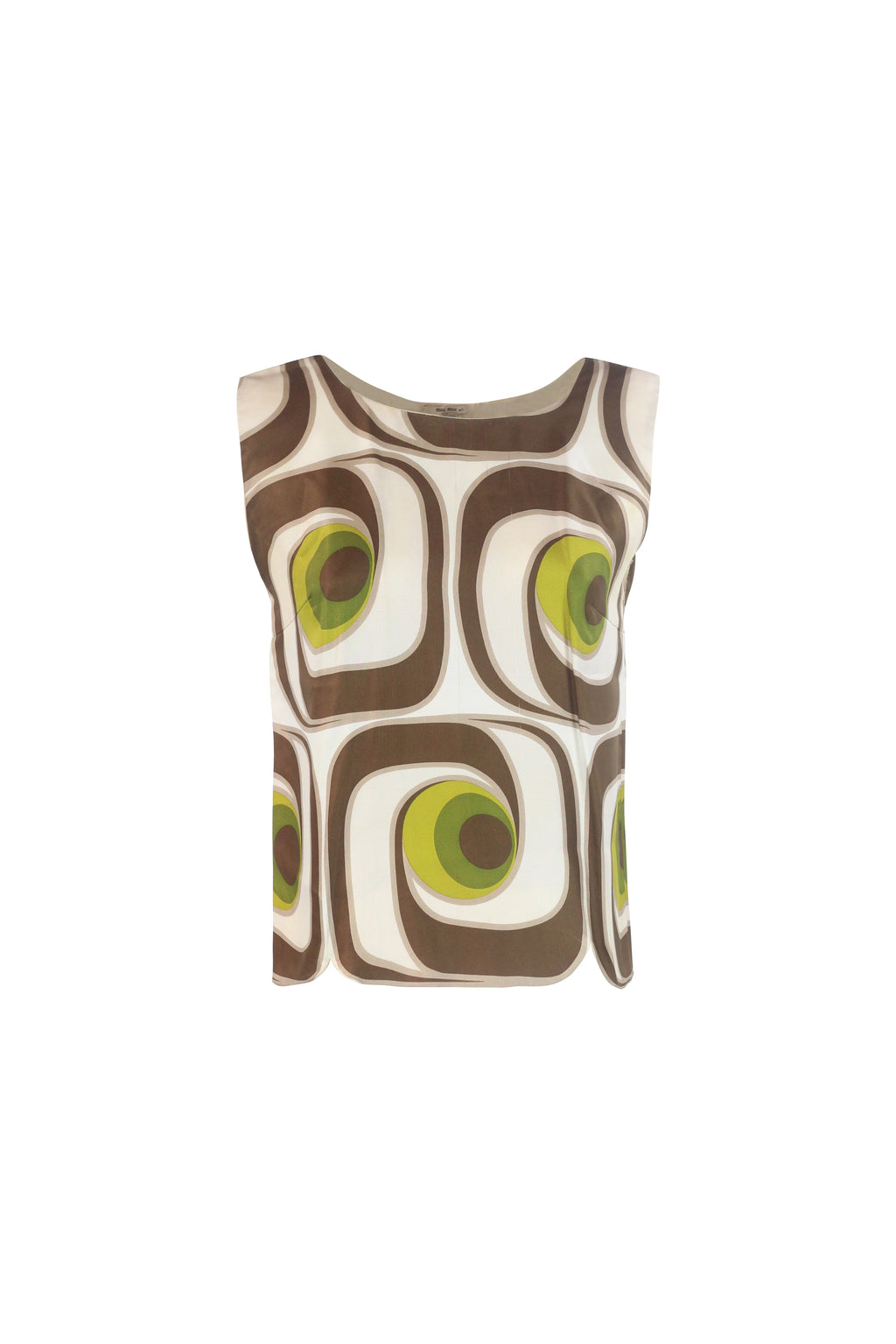 Silk Op-Art Print Sleeveless Top SS2005