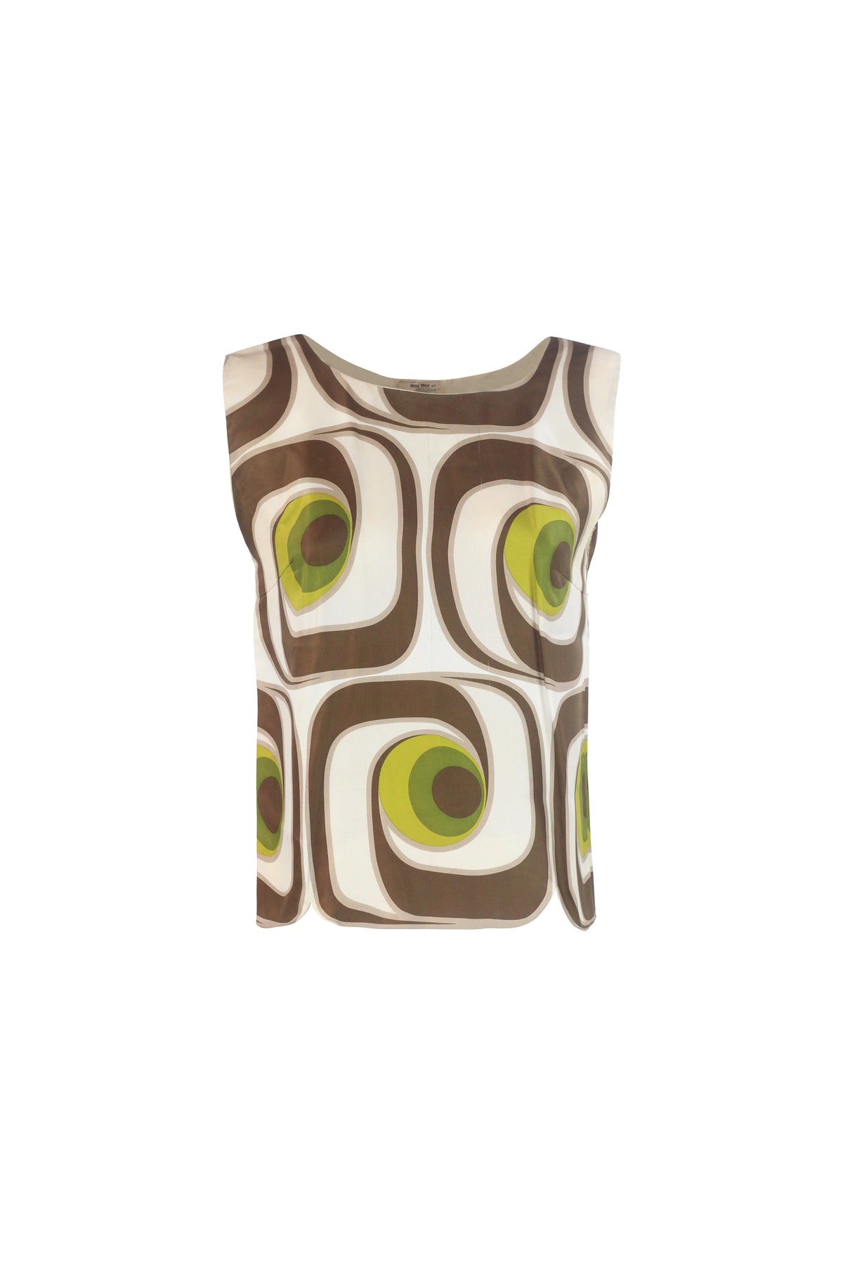 Silk Op-Art Print Sleeveless Top SS2005
