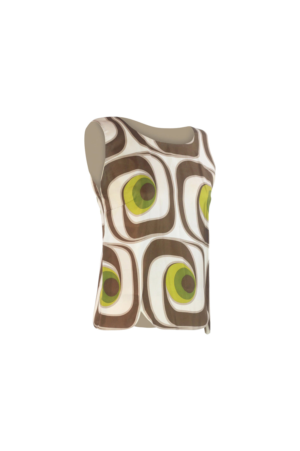 Silk Op-Art Print Sleeveless Top SS2005