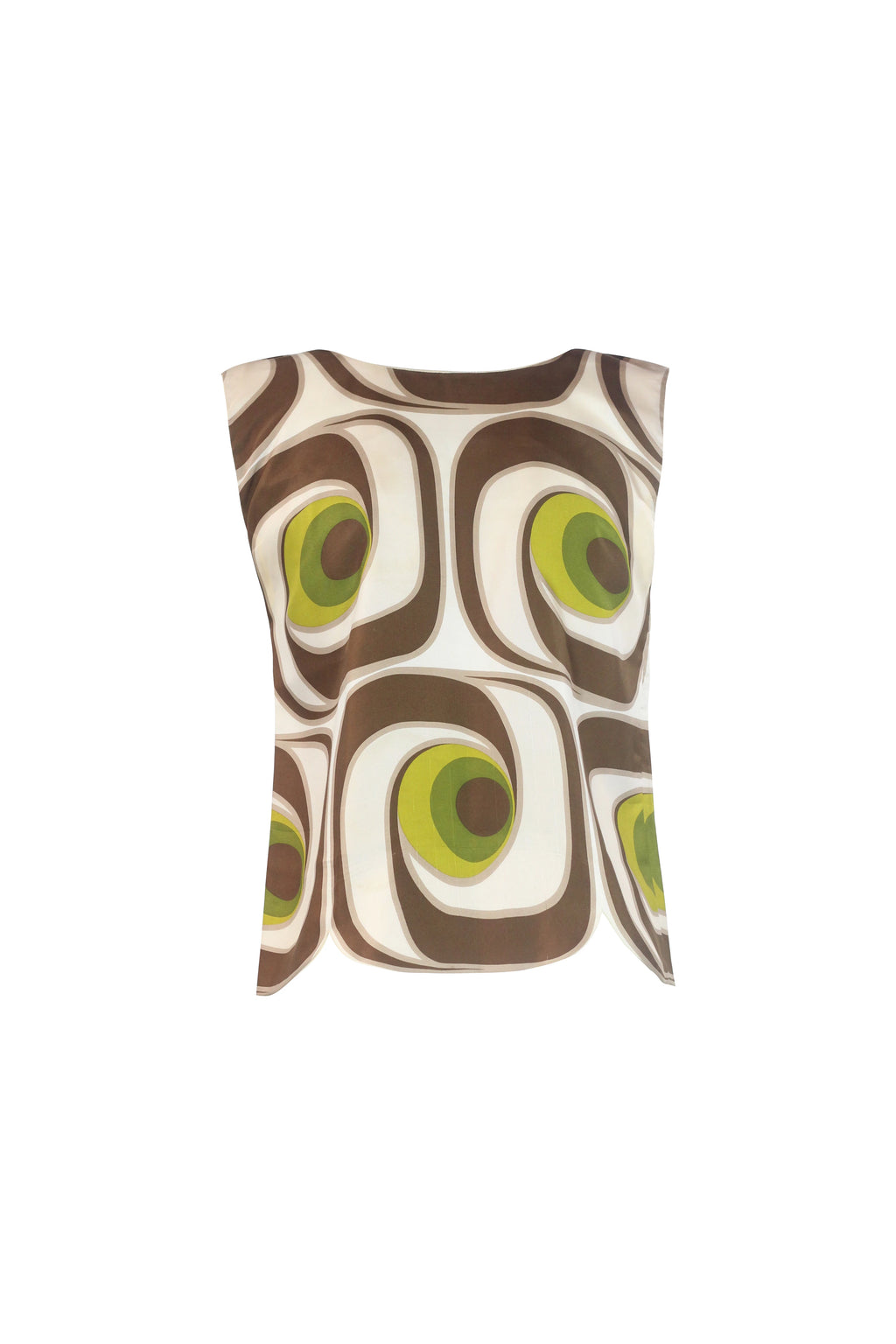 Silk Op-Art Print Sleeveless Top SS2005
