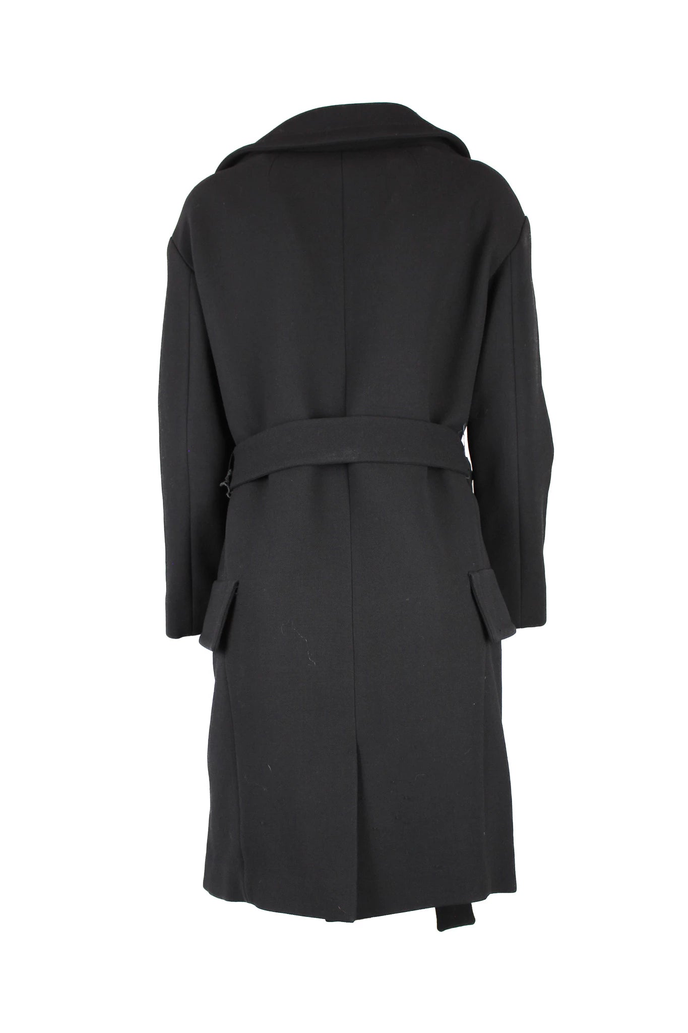 Black Wool Coat with Wide Collar FW2009