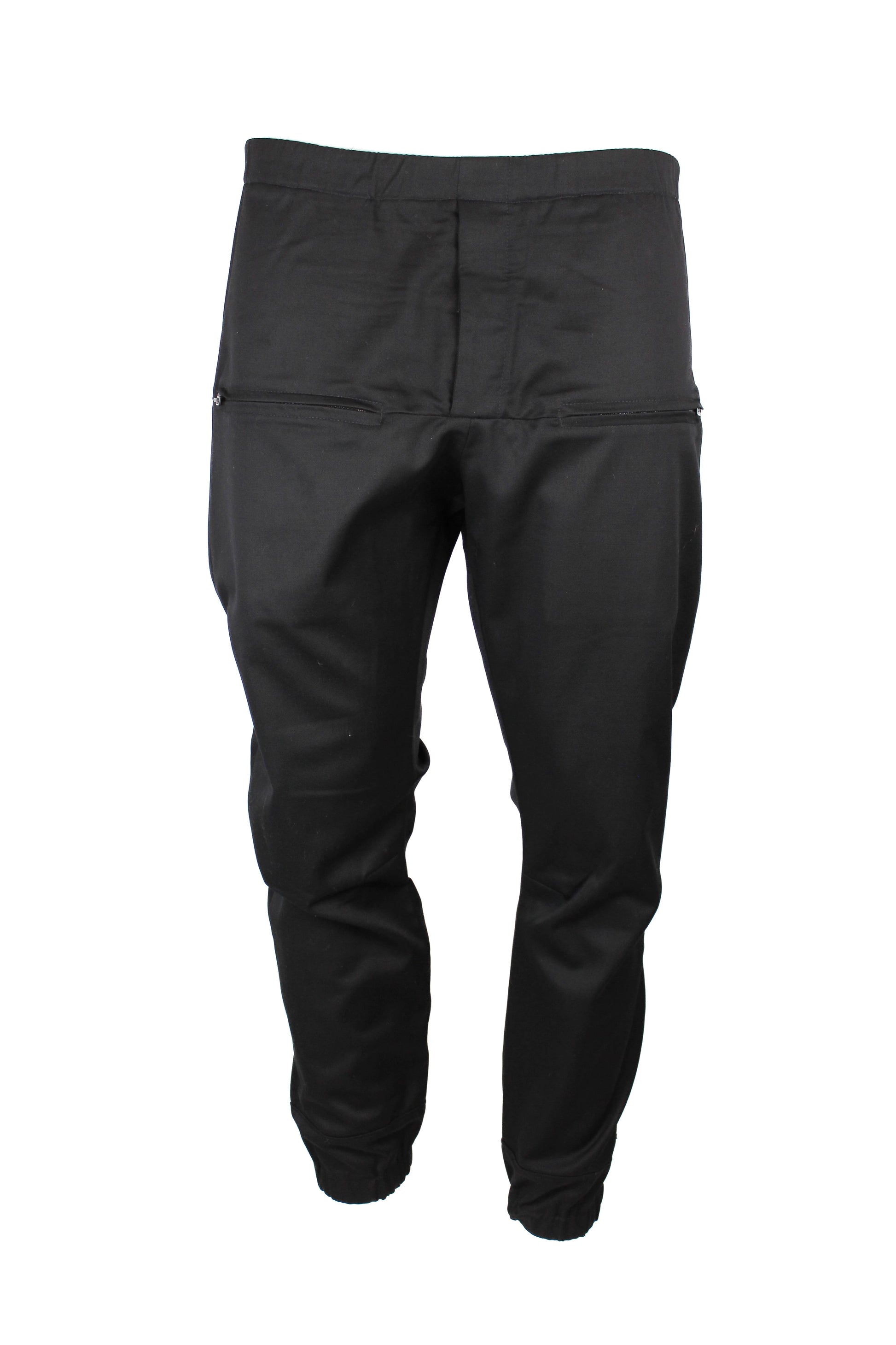 Black Jogger Trousers with Elastic Waist and Cuffs FW2007