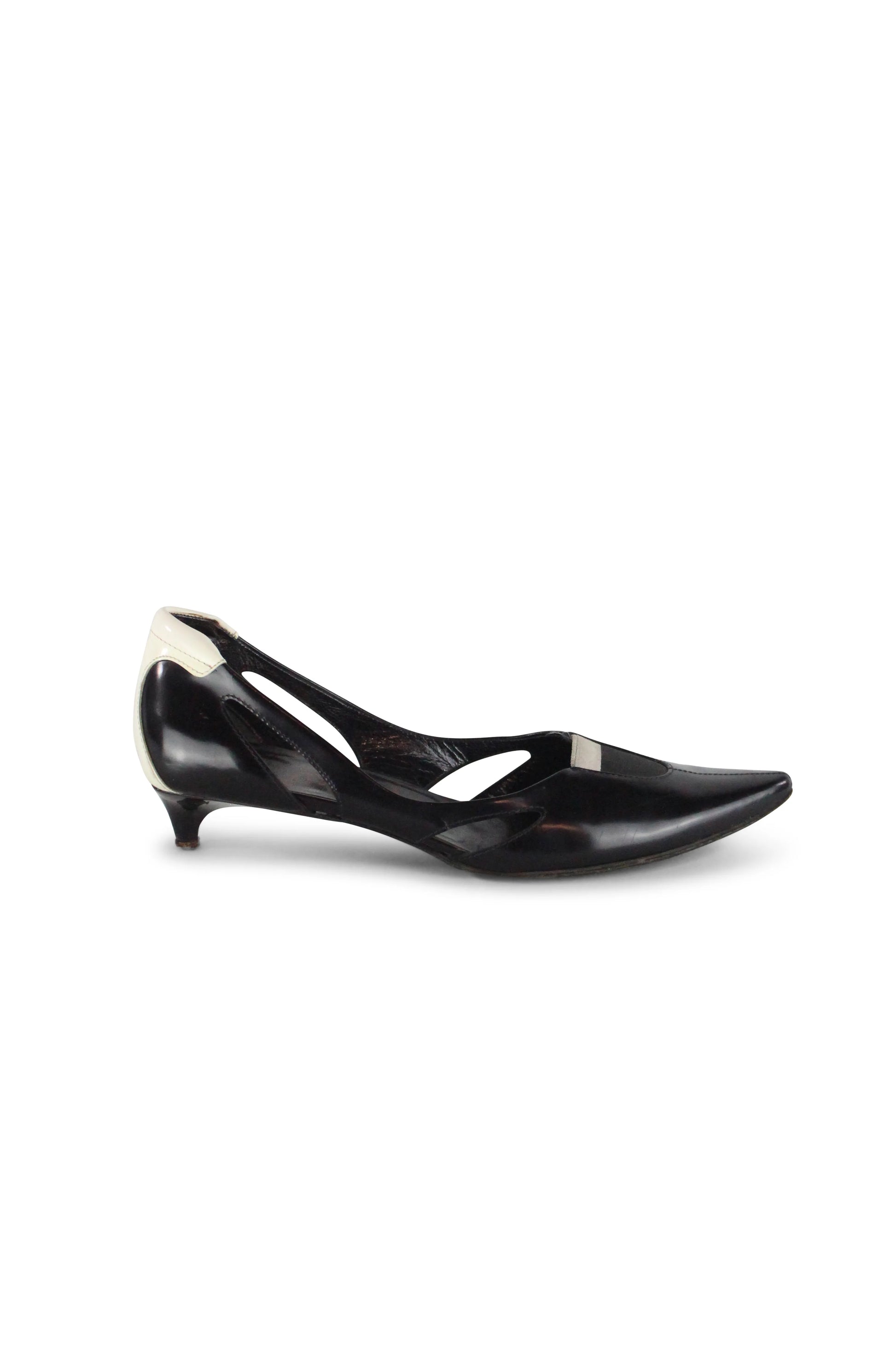 Kitten heel pointed ballet shoes