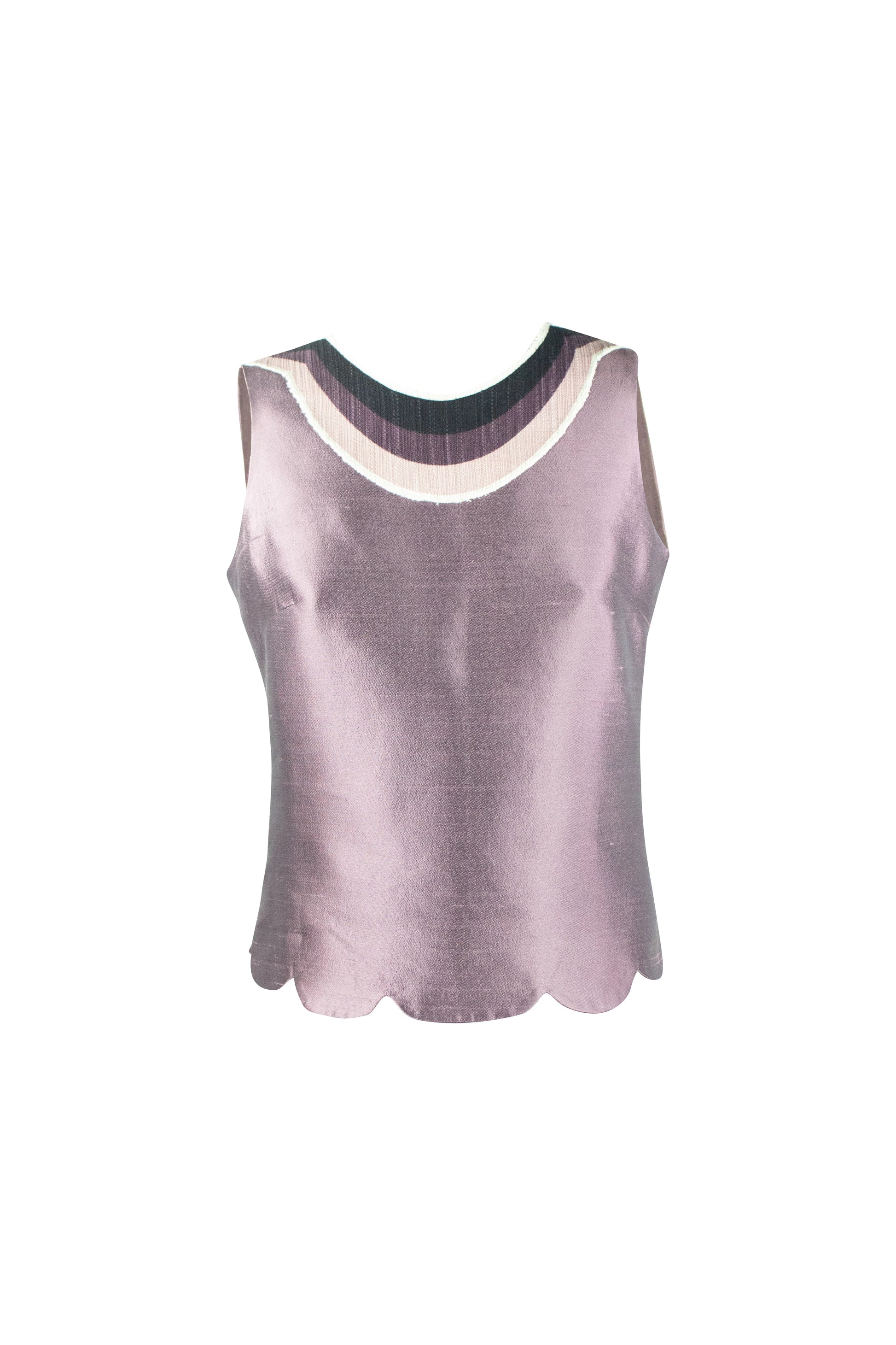 Purple Silk Shantung Sleeveless Top SS2005