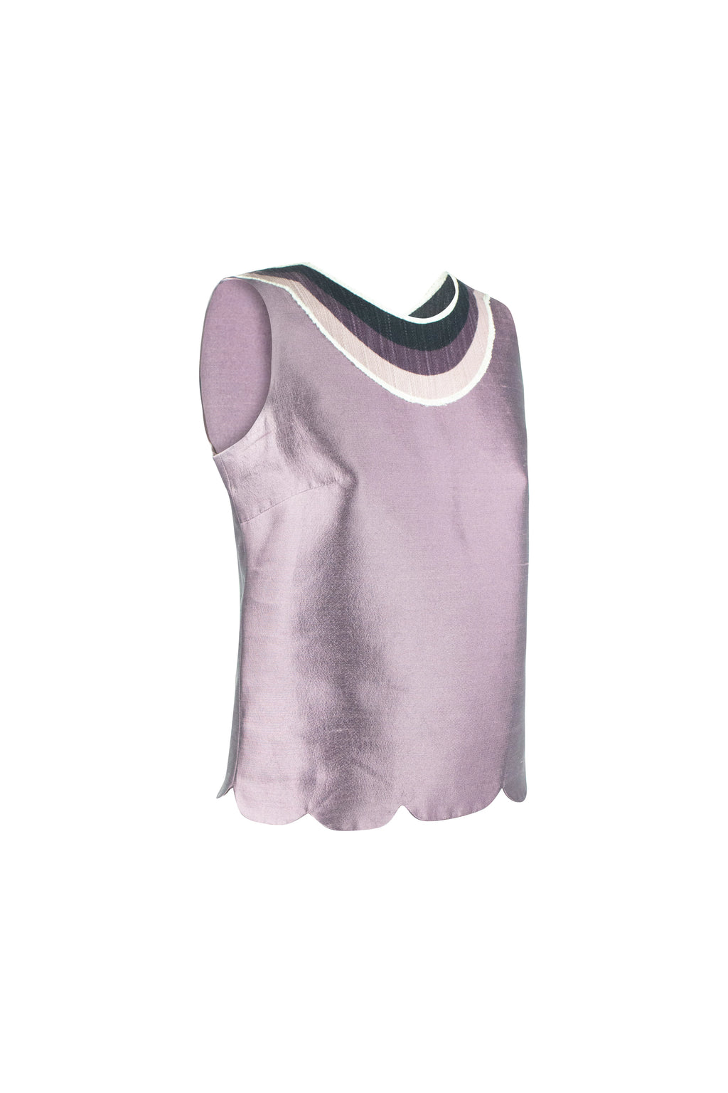 Purple Silk Shantung Sleeveless Top SS2005