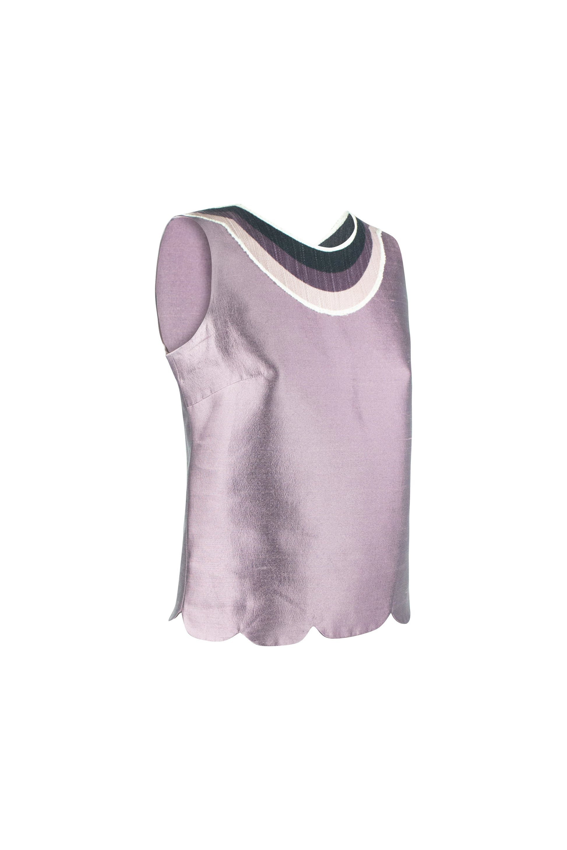 Purple Silk Shantung Sleeveless Top SS2005