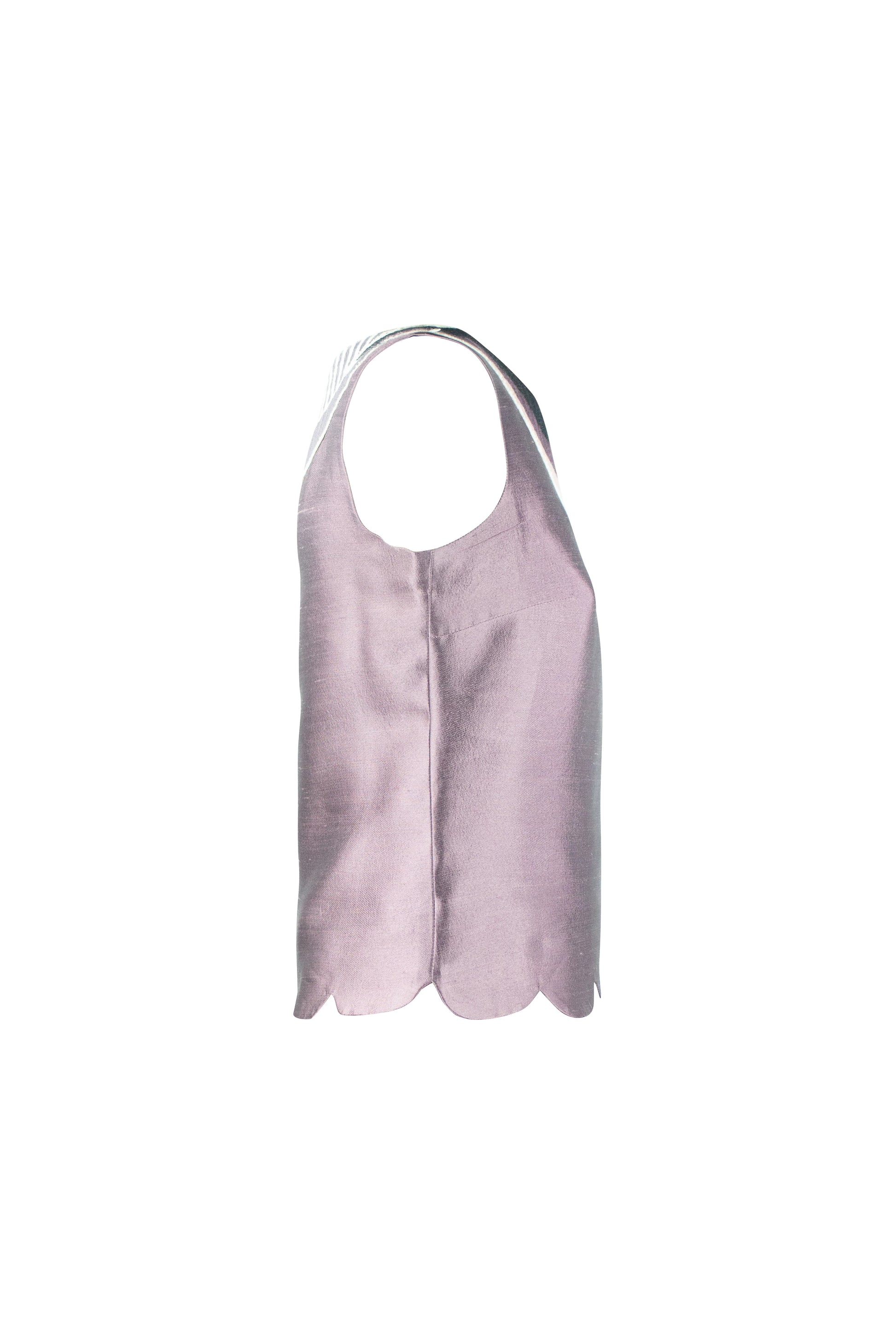 Purple Silk Shantung Sleeveless Top SS2005