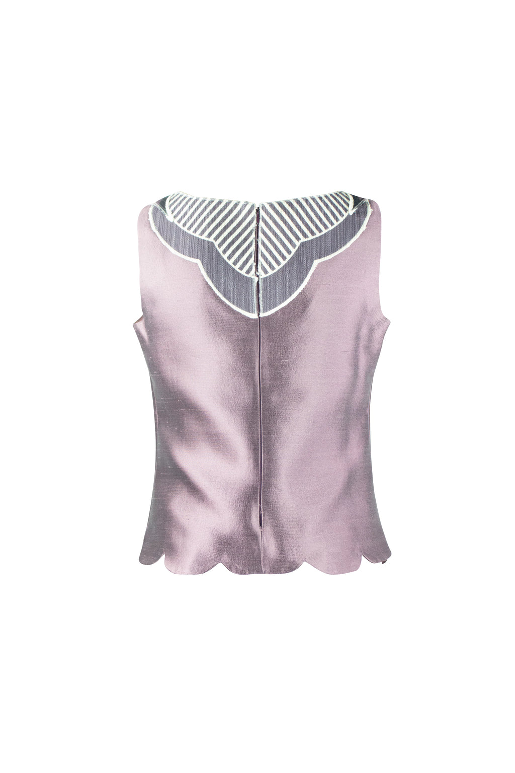 Purple Silk Shantung Sleeveless Top SS2005