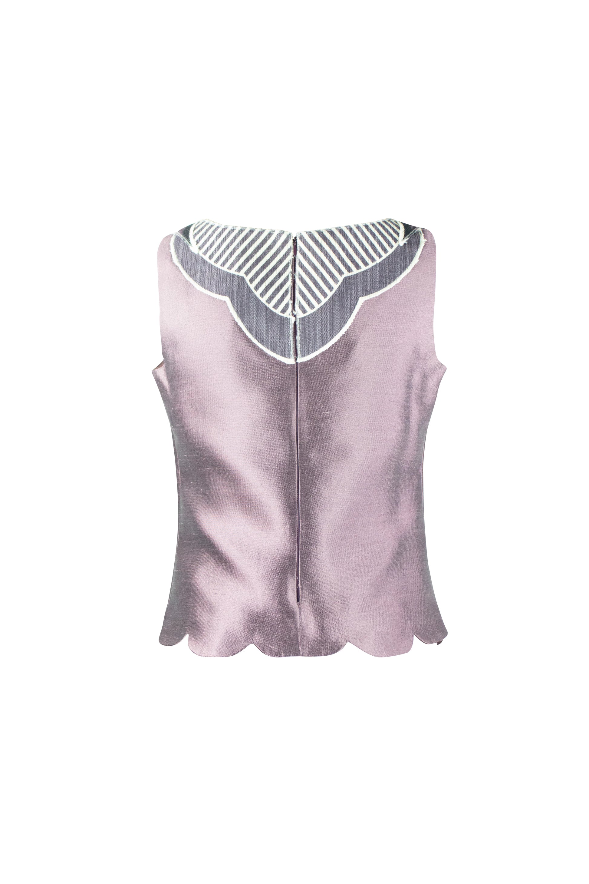 Purple Silk Shantung Sleeveless Top SS2005
