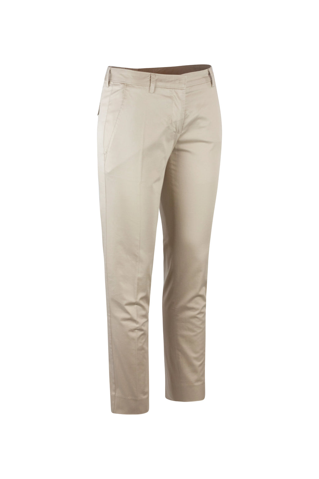 Pantaloni chino beige in cotone con gamba stretta